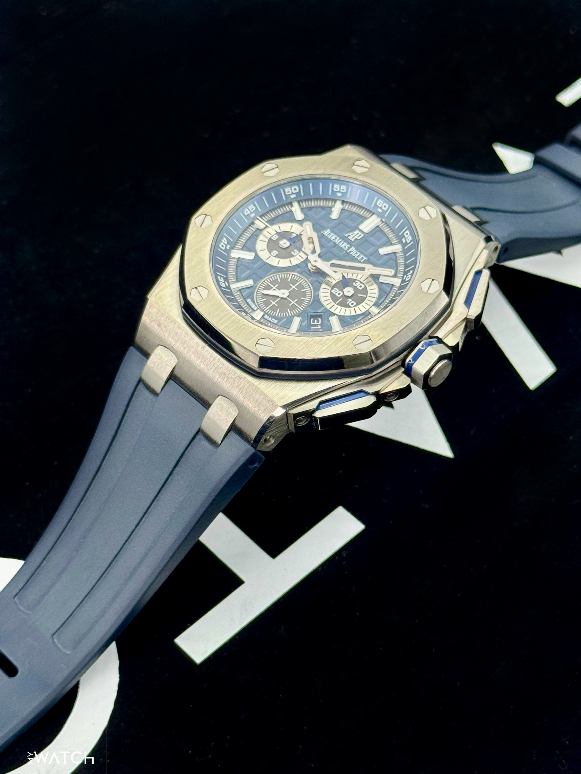 Audemars Piguet Royal Oak Offshore 42mm 26480TI Titanium Blue Dial - MyWatchLLC