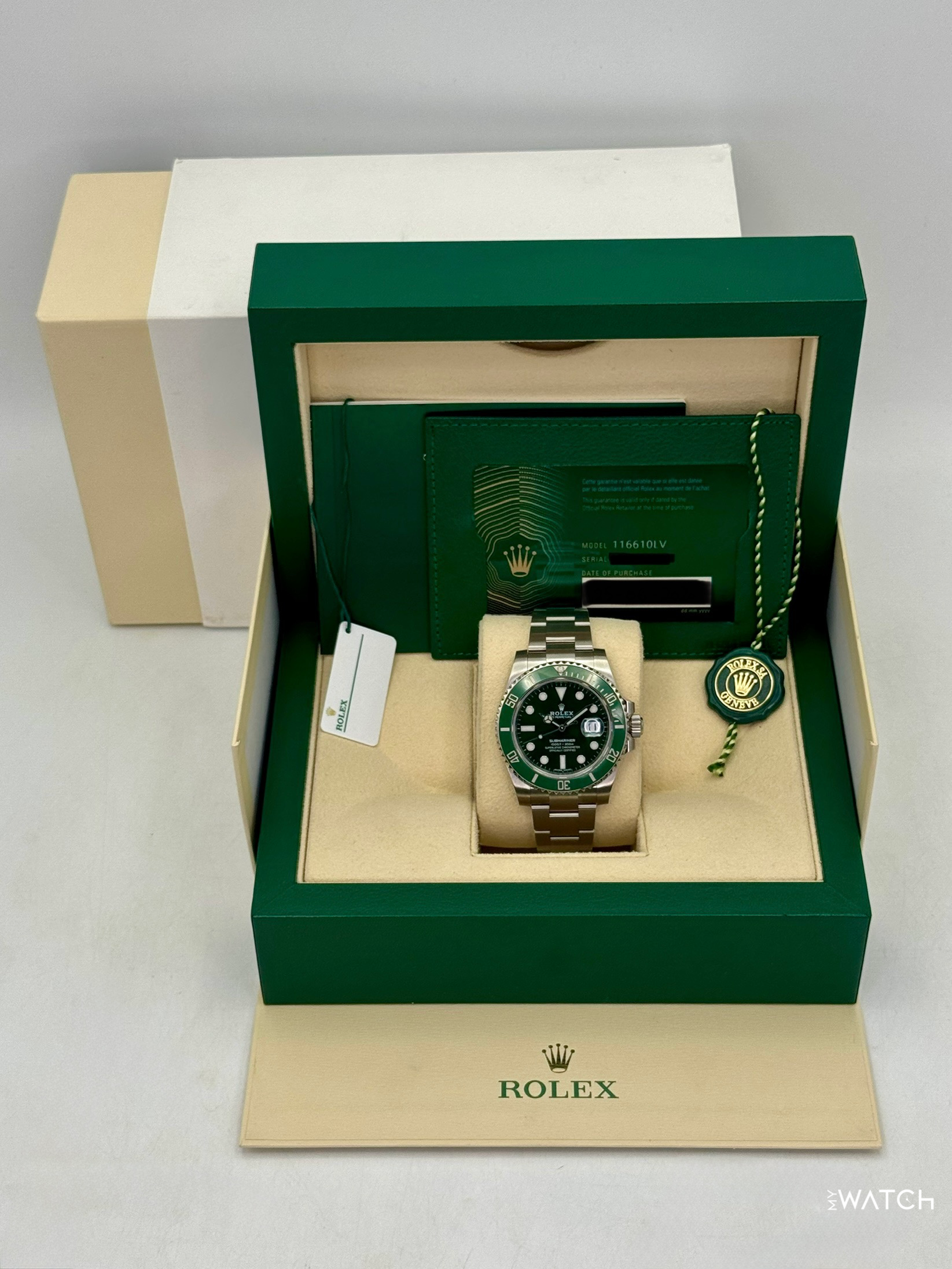 2020 Rolex Submariner “Hulk” 40mm 116610LV Green Dial (GREEN CARD & STICKERED) - MyWatchLLC
