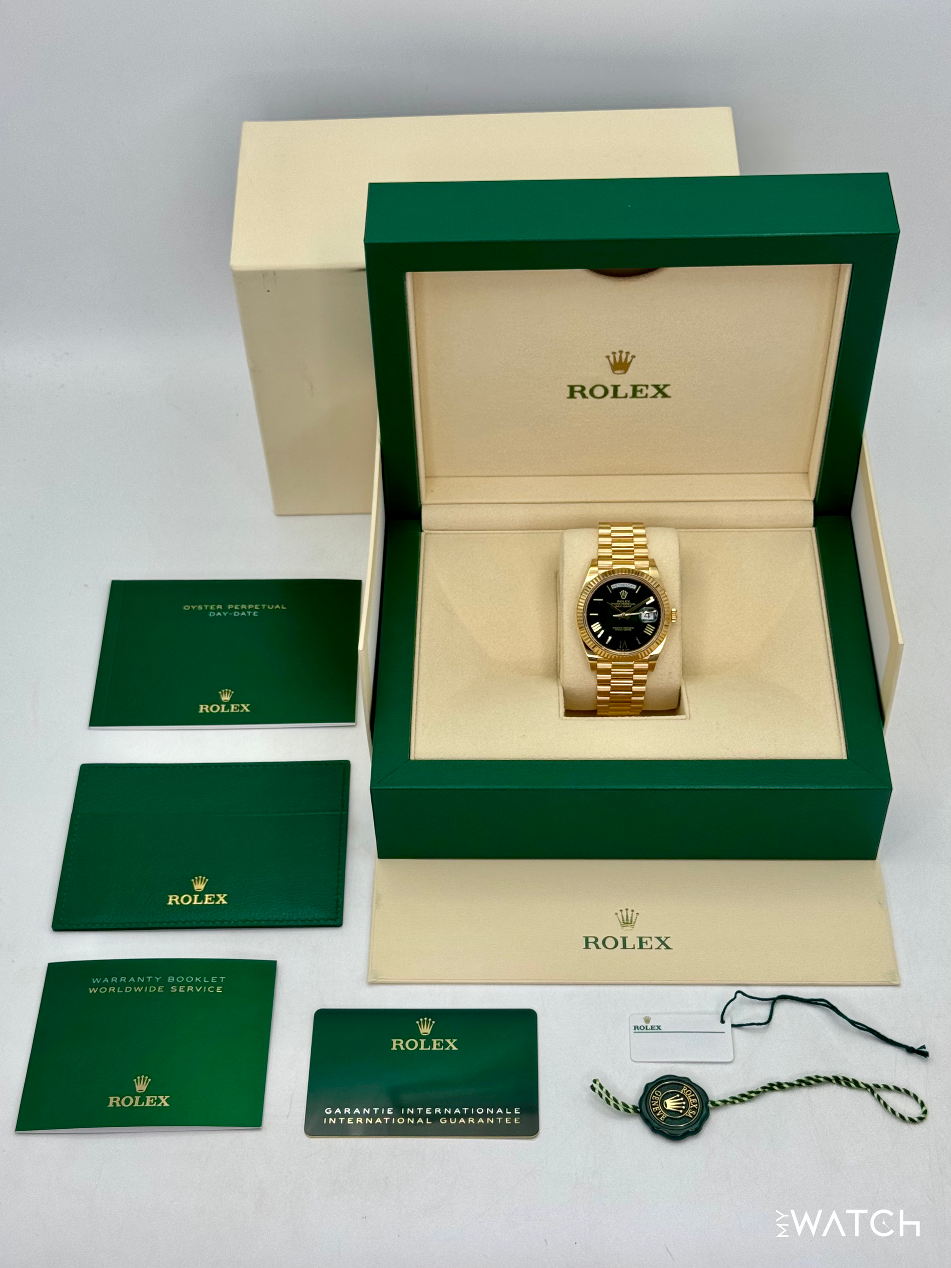 2024 Rolex Day-Date 40mm 228238 Presidential Green Ombre Dial - MyWatchLLC