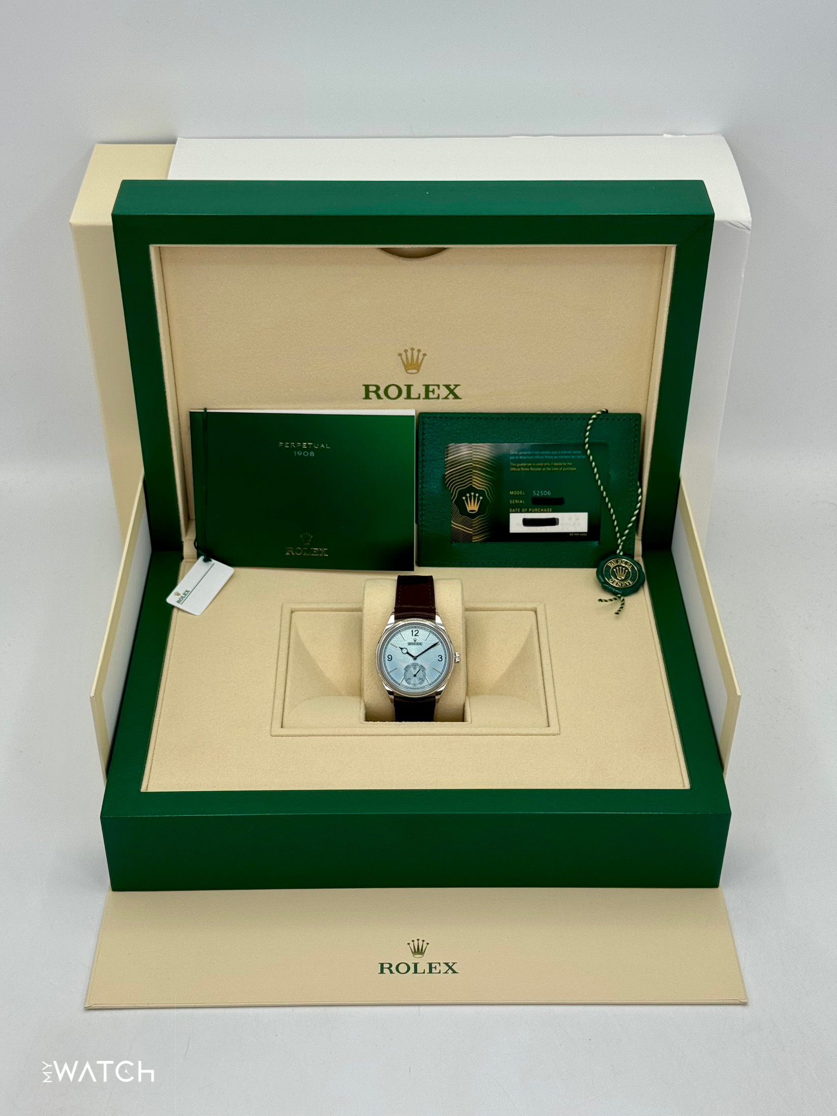 NEW 2025 Rolex 1908 39mm 52506 Platinum Ice Blue Dial - MyWatchLLC