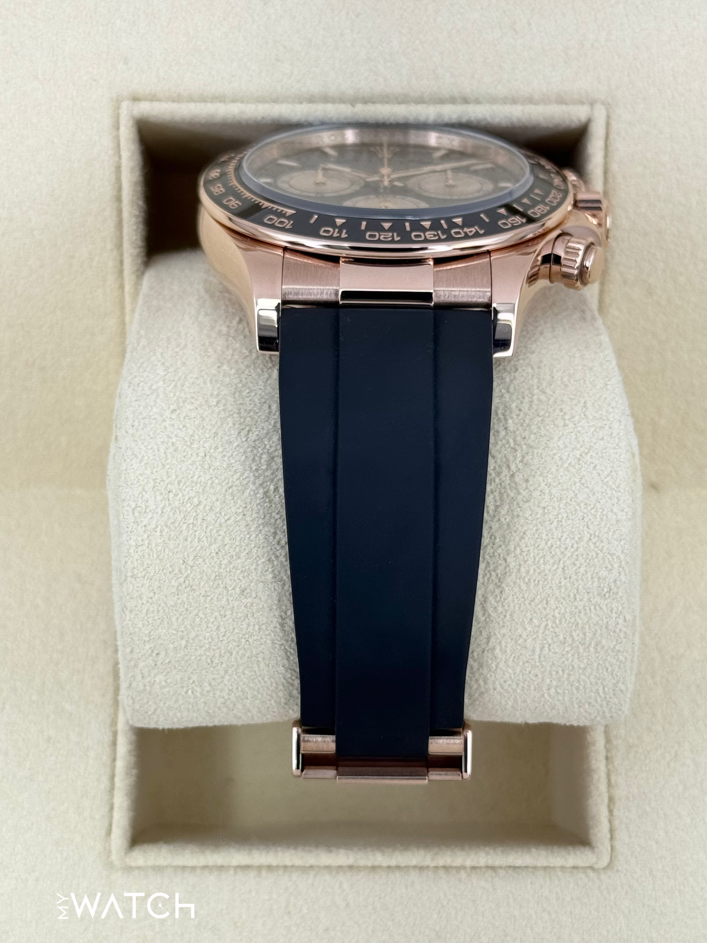 2024 Rolex Daytona 40mm 126515LN Rose Gold Oysterflex Black Dial