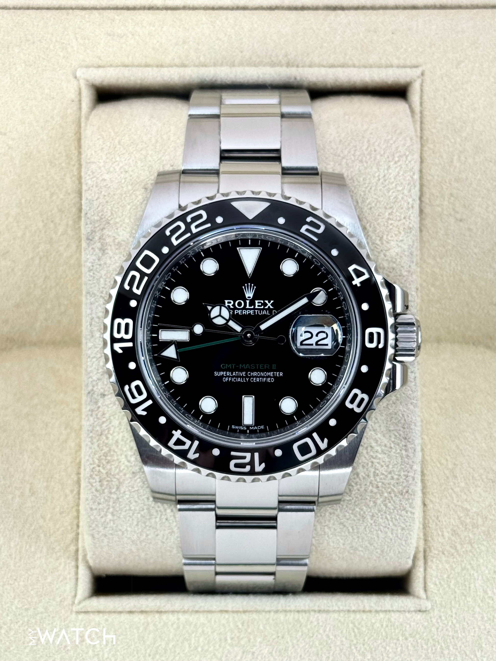 2019 Rolex GMT-Master II 40mm 116710LN Stainless Steel Black Dial - MyWatchLLC