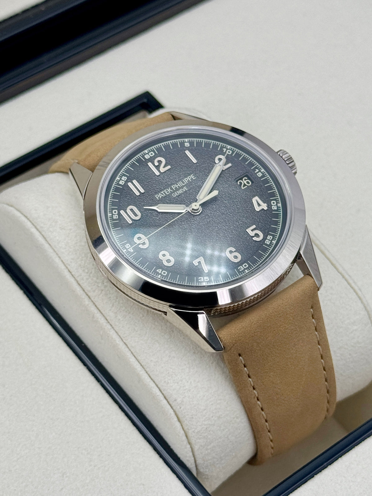NEW 2026 Patek Philippe Calatrava 40mm 5226G White Gold Gray Dial - MyWatchLLC