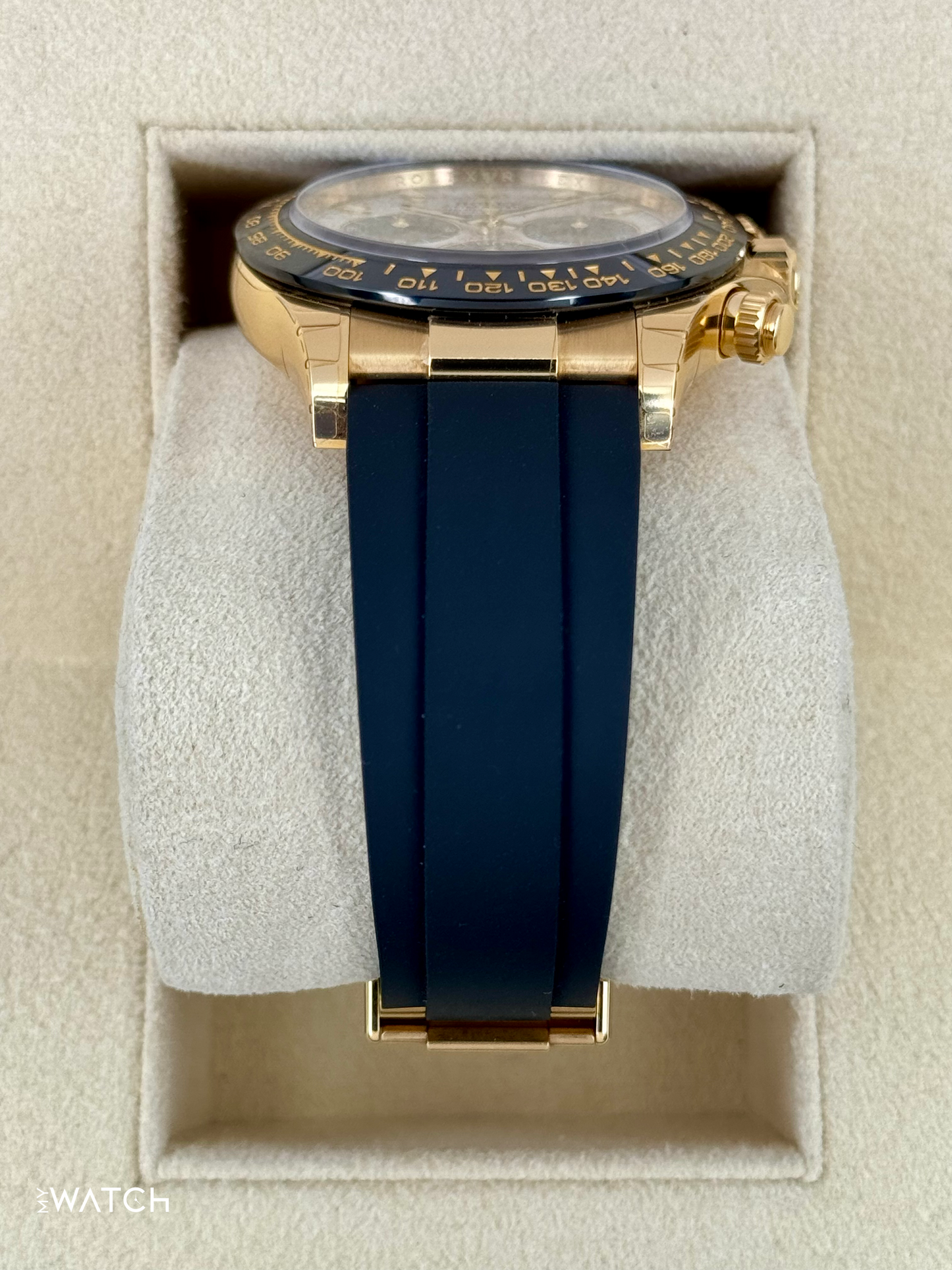 2022 Rolex Daytona 40mm 126518LN Yellow Gold Oysterflex Meteorite Dial (STICKERED) - MyWatchLLC