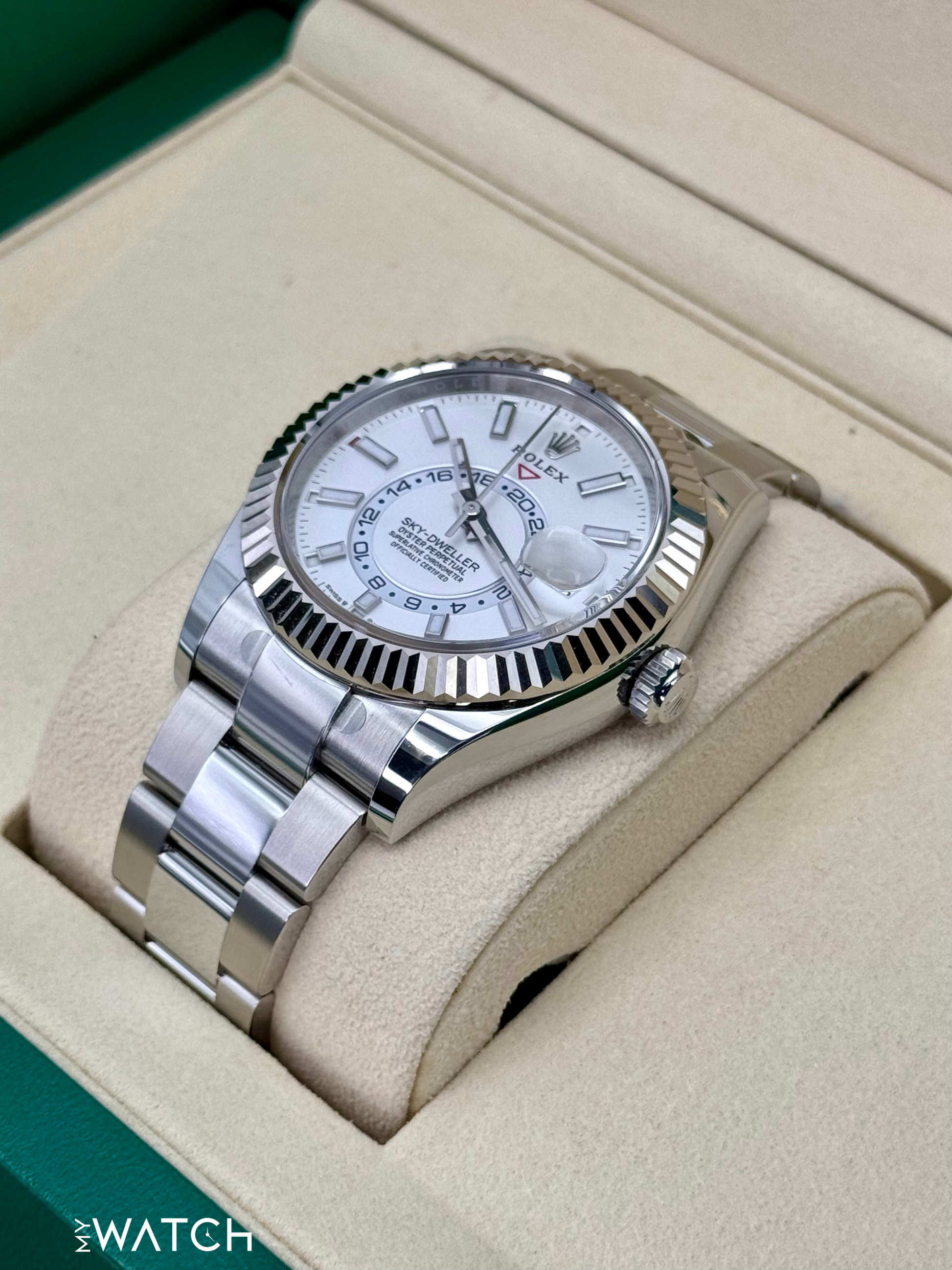 NEW 2025 Rolex Sky-Dweller 42mm 336934 Stainless Steel Oyster White Dial - MyWatchLLC