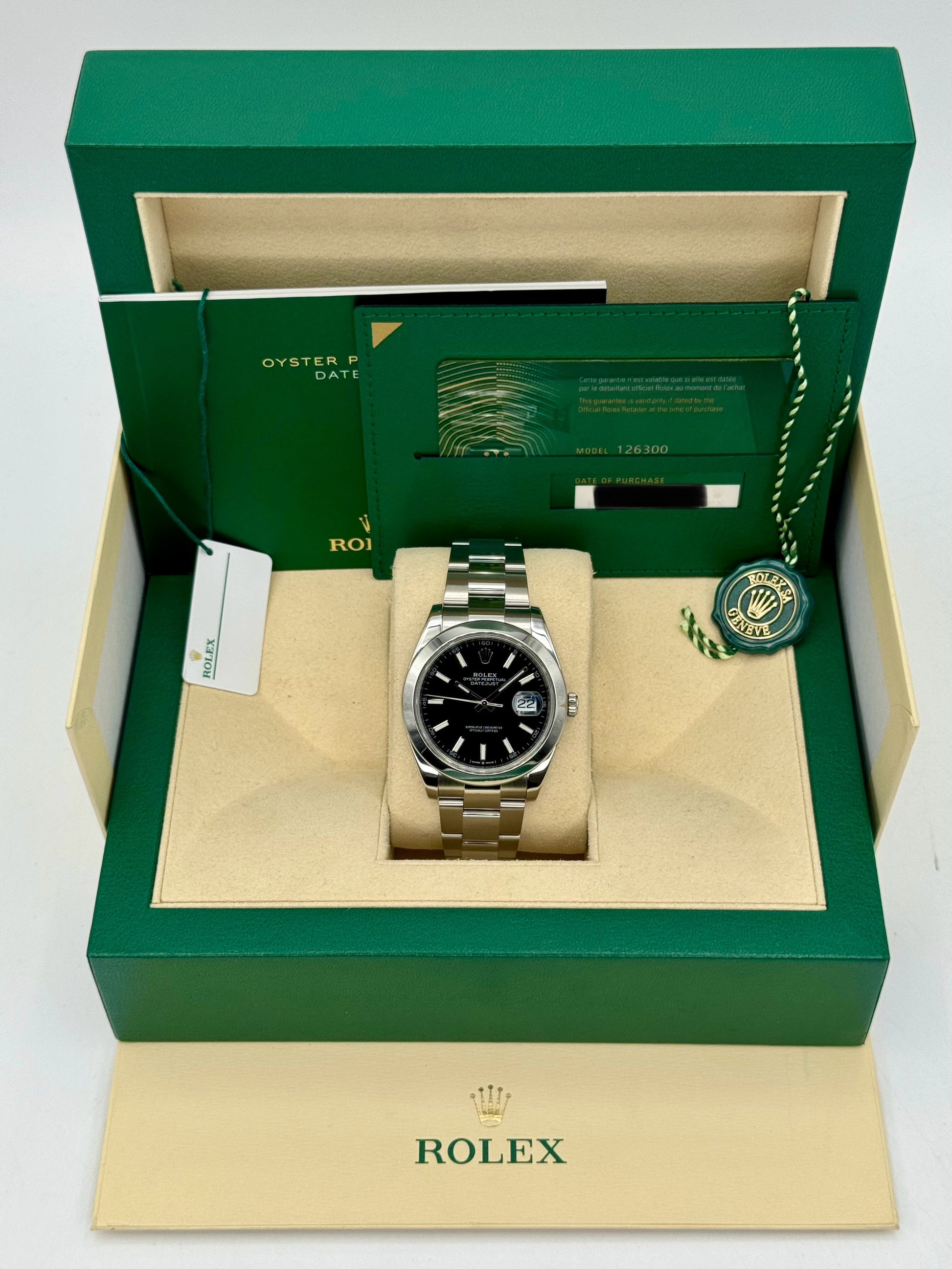 2020 Rolex Datejust 41mm 126300 Stainless Steel Oyster Black Dial - MyWatchLLC