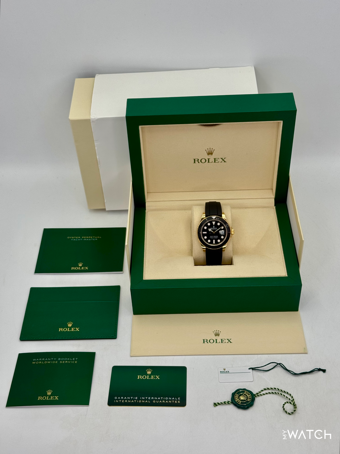 2025 Rolex Yacht-Master 42mm 226658 Yellow Gold Oysterflex Black Dial - MyWatchLLC