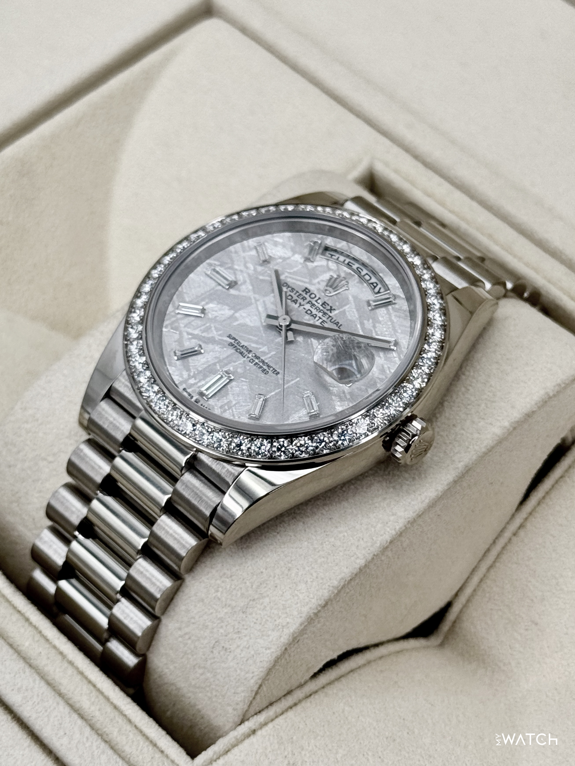 2019 Rolex Day-Date 40mm 228349RBR Presidential Meteorite Diamond Dial - MyWatchLLC