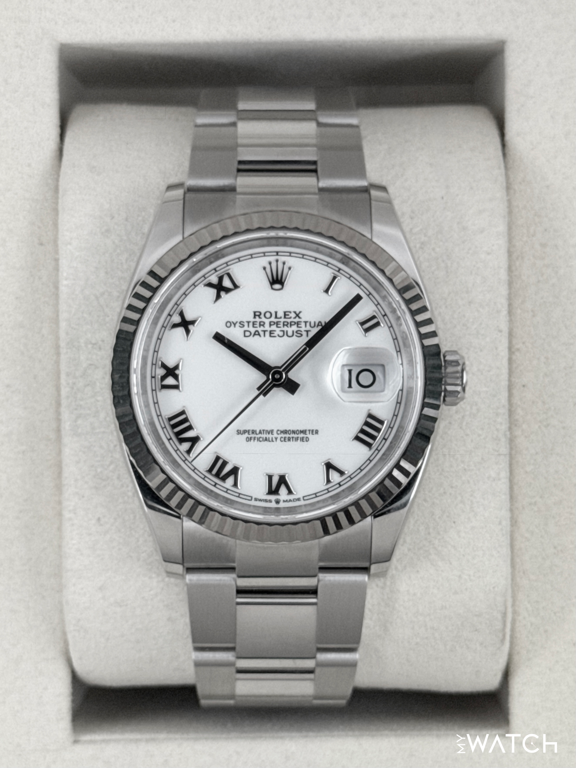 NEW 2026 Rolex Datejust 36mm 126234 Stainless Steel Oyster White Dial - MyWatchLLC