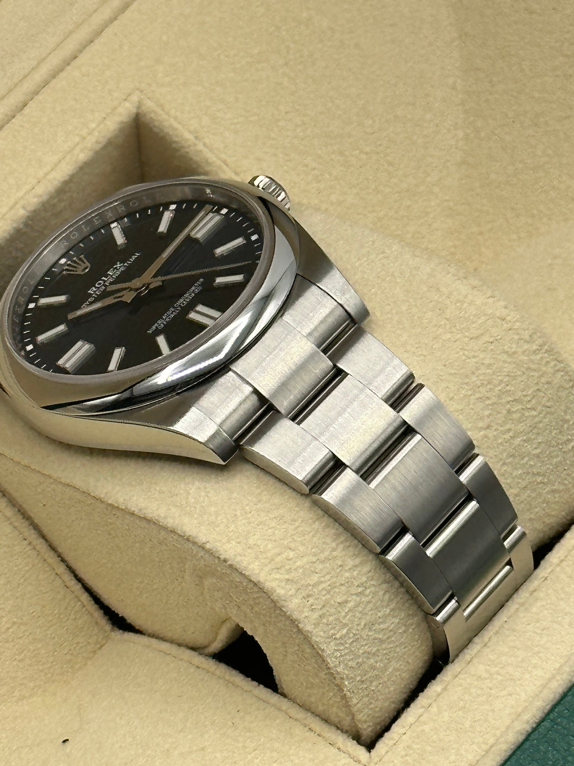 2022 Rolex Oyster Perpetual 41mm 124300 Stainless Steel Blue Stick Dial - MyWatchLLC