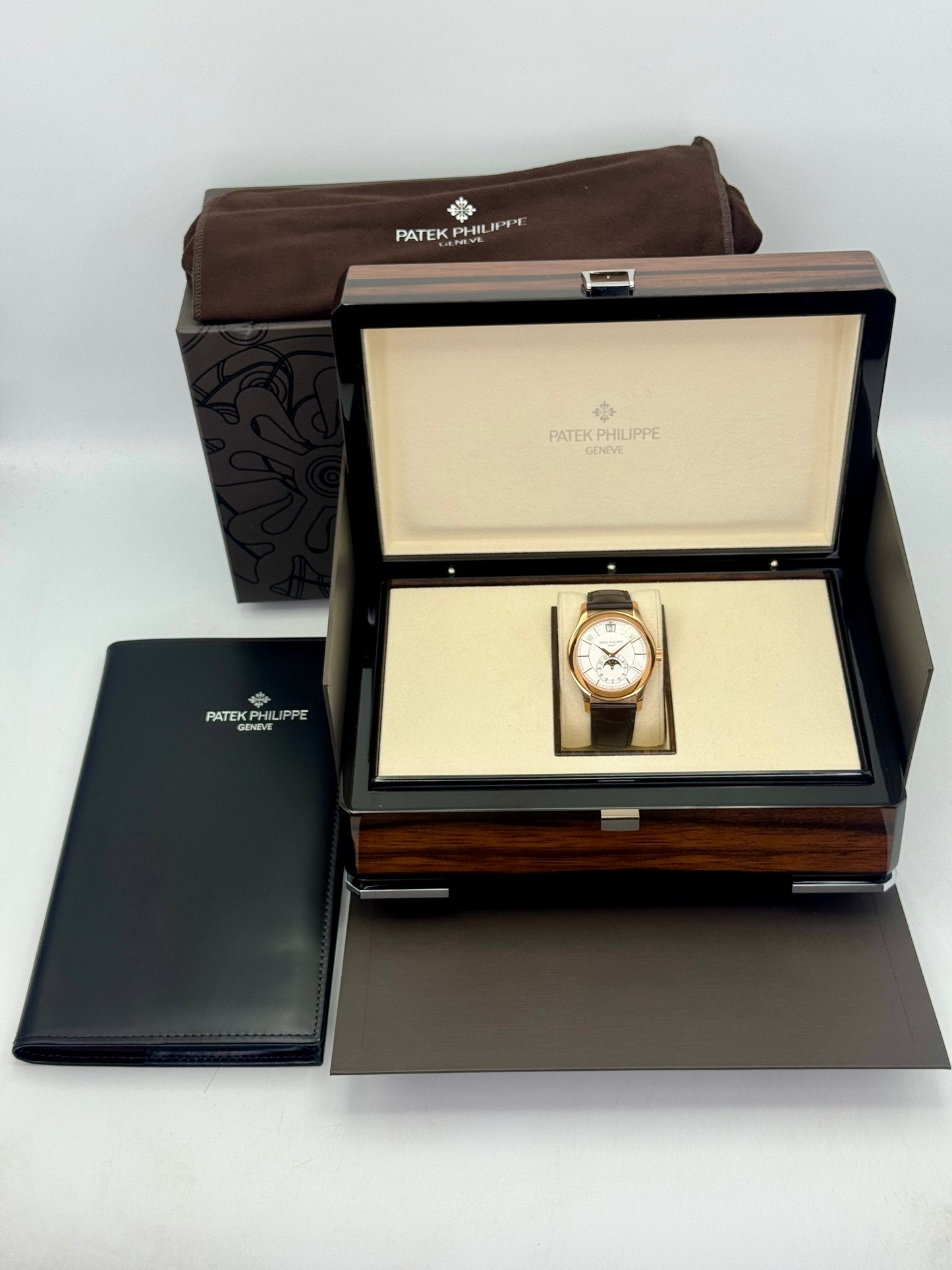 2019 Patek Philippe Annual Calendar 40mm 5205R Rose Gold White Dial
