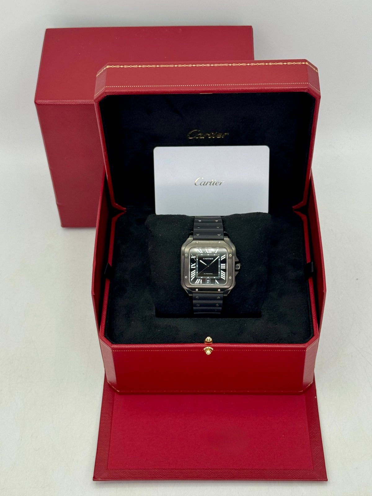 2024 Cartier Santos De Cartier 39.8mm WSSA0039 Black Steel Black Dial - Large - MyWatchLLC