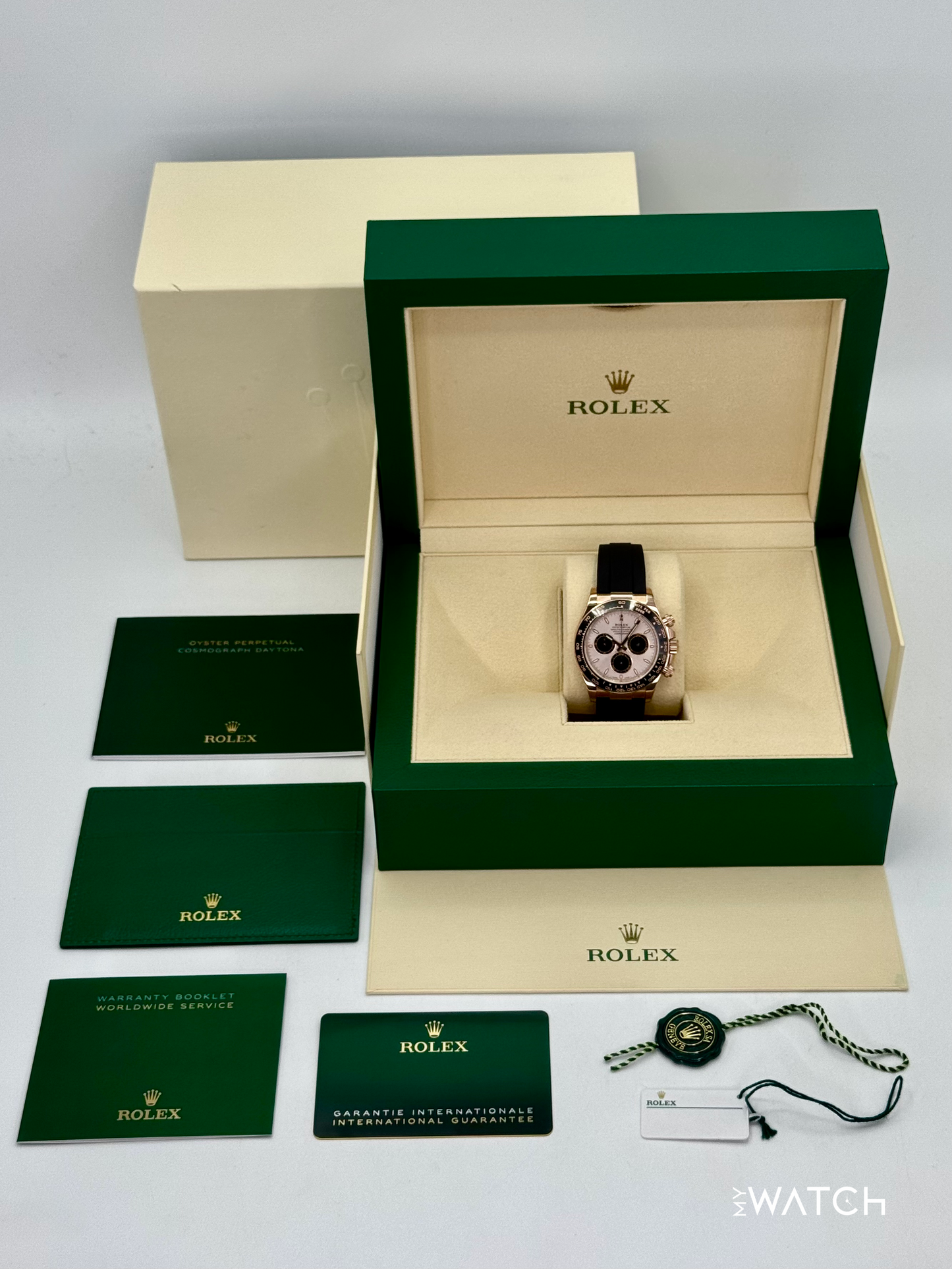 2025 Rolex Daytona 40mm 126515LN Rose Gold Oysterflex Sundust Dial