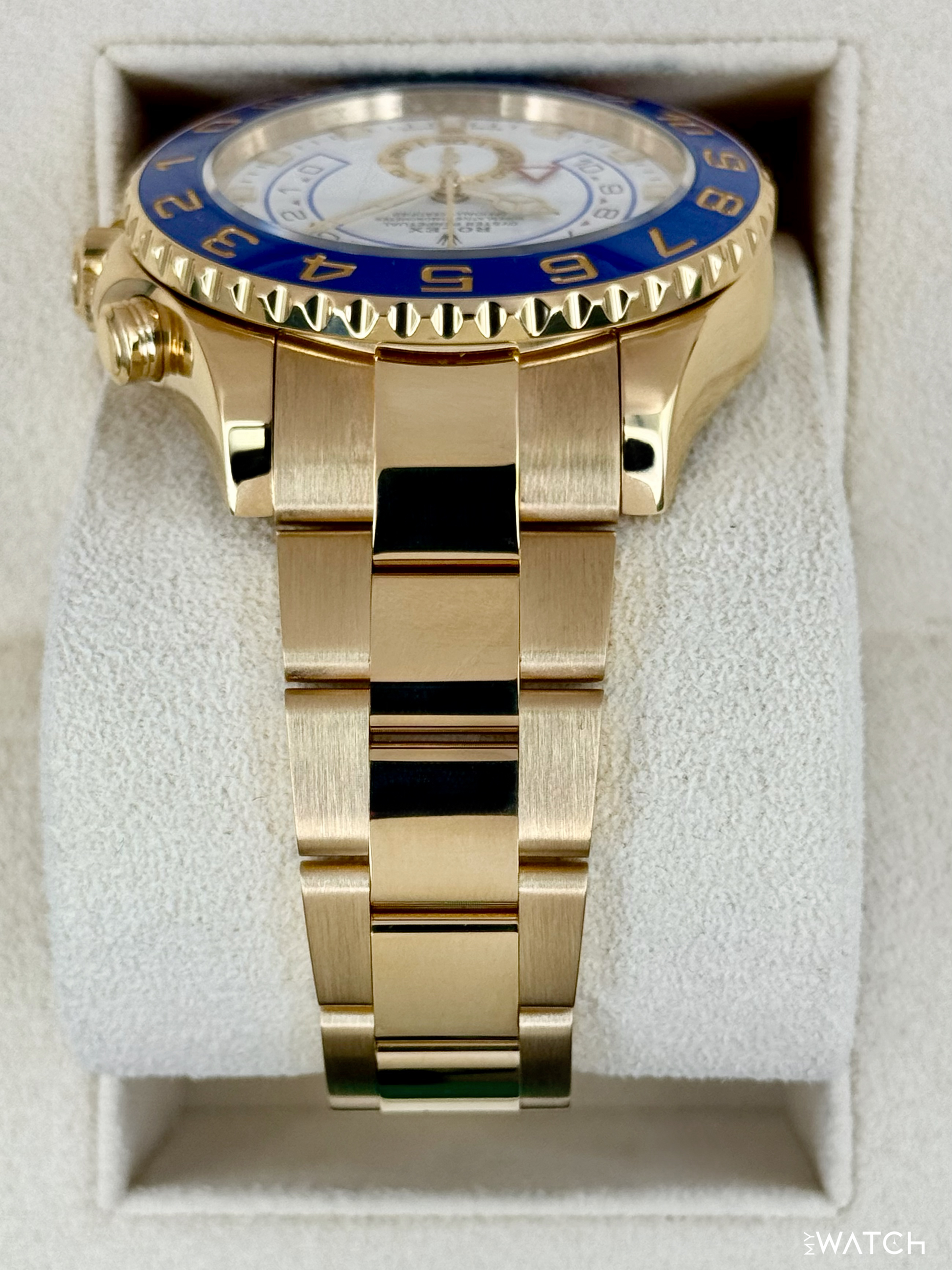 2023 Rolex Yacht-Master II 44mm 116688 18K Yellow Gold White Dial - MyWatchLLC