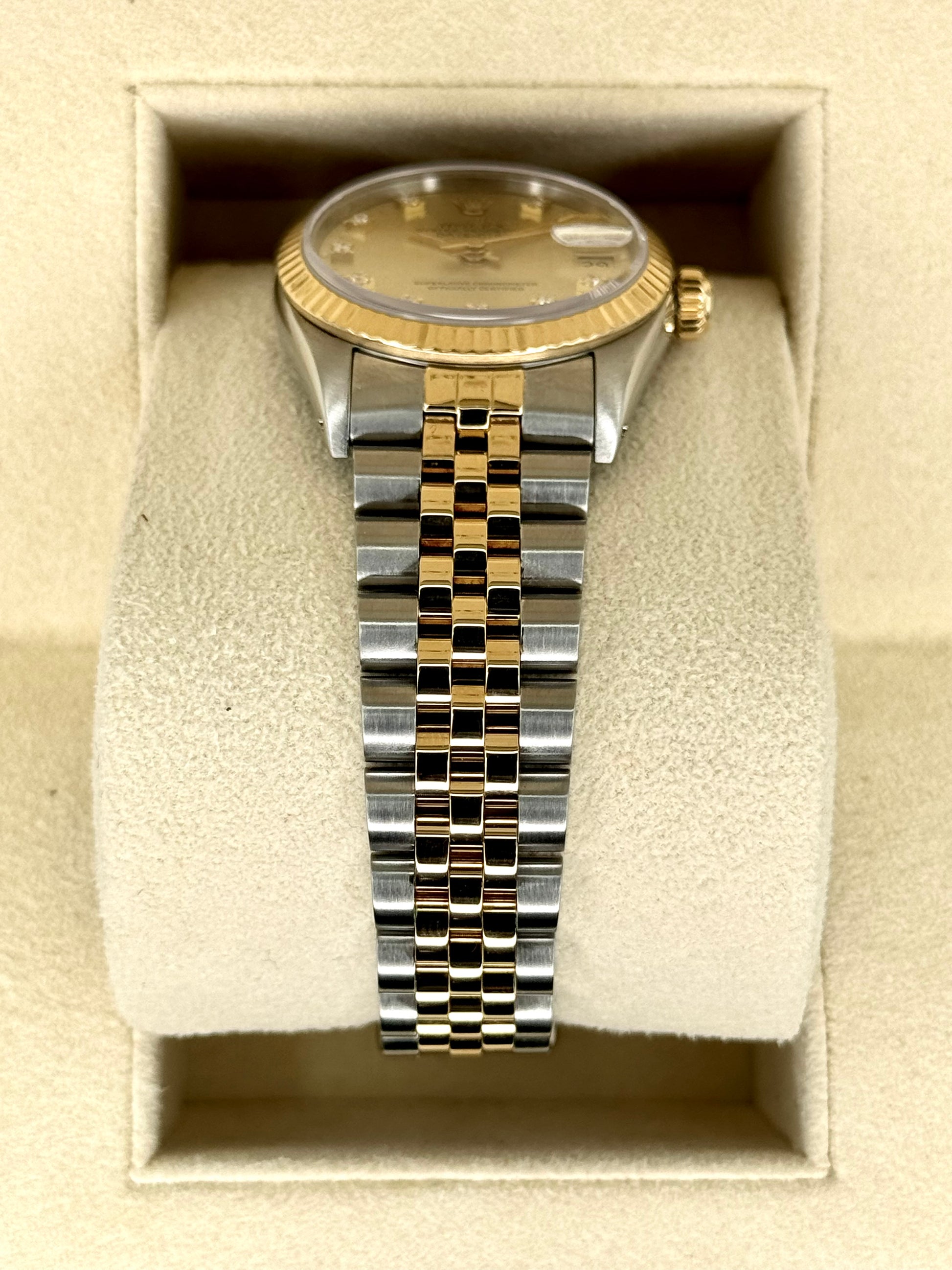 1991 Rolex Datejust 31mm 68273 Two-Tone Jubilee Champagne Diamond DIal - MyWatchLLC