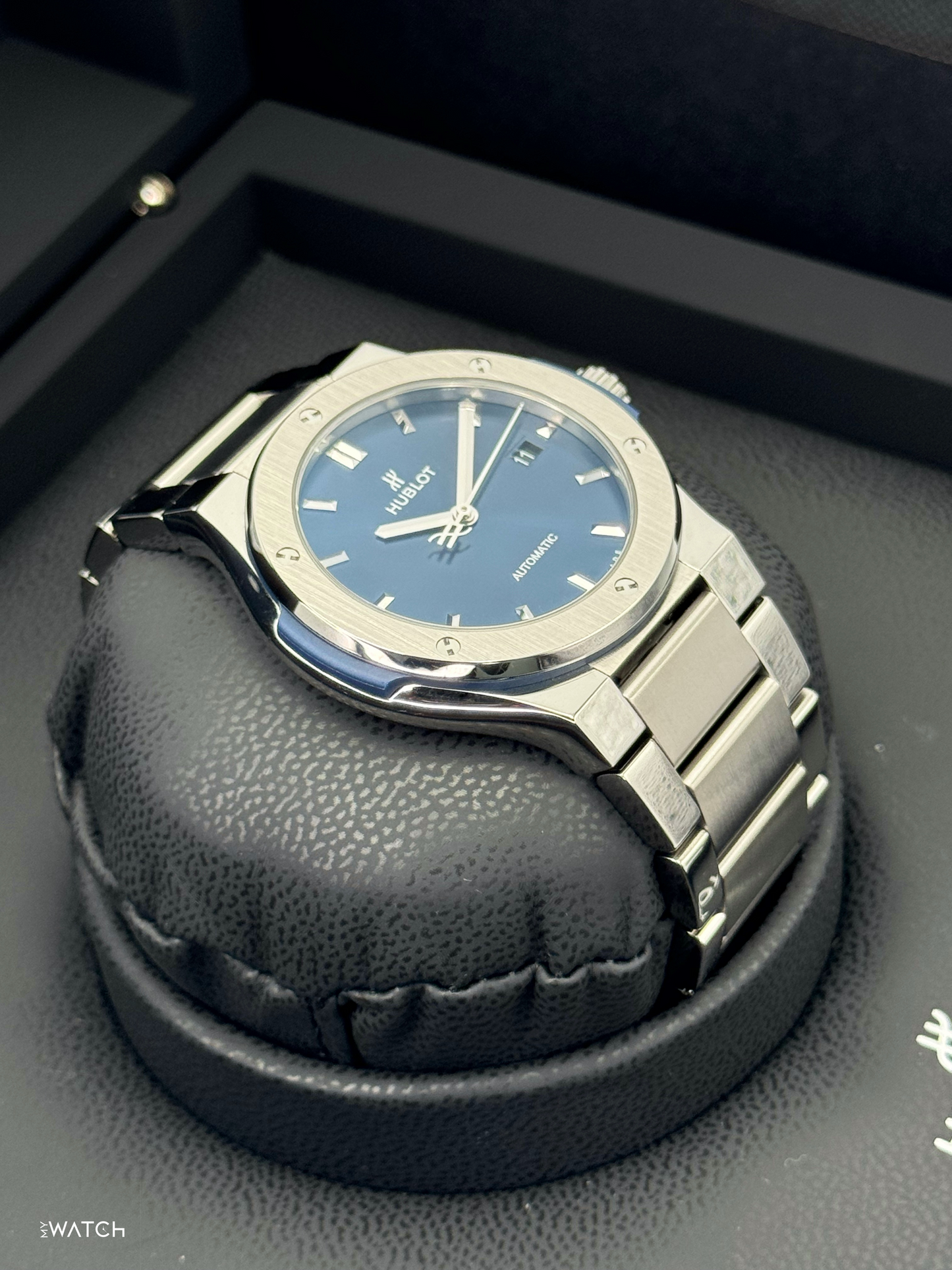 2023 Hublot Classic Fusion 42mm 548.NX.7170.NX Titanium Blue Dial - MyWatchLLC