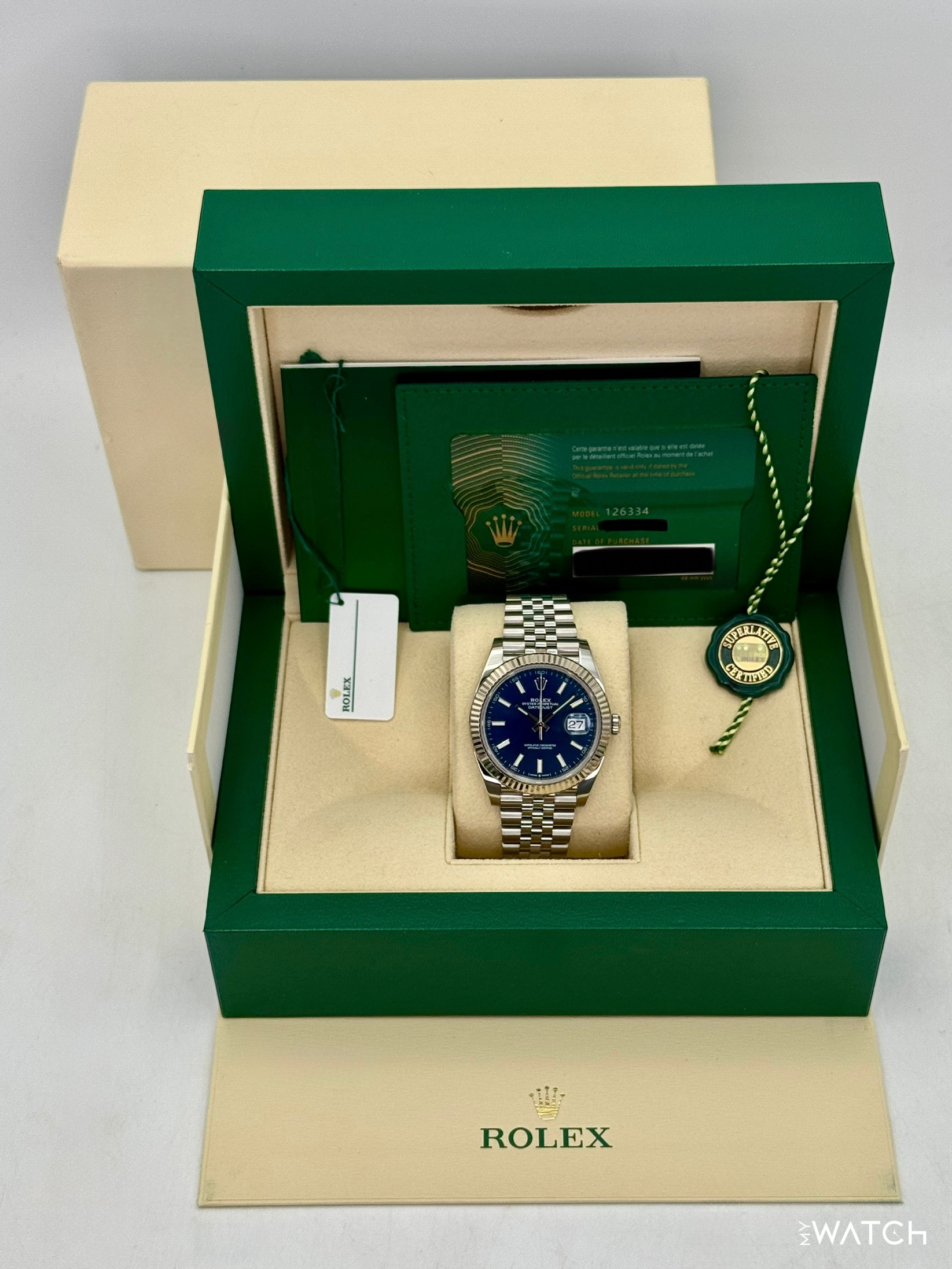 2023 Rolex Datejust 41mm 126334 Stainless Steel Jubilee Blue Dial - MyWatchLLC