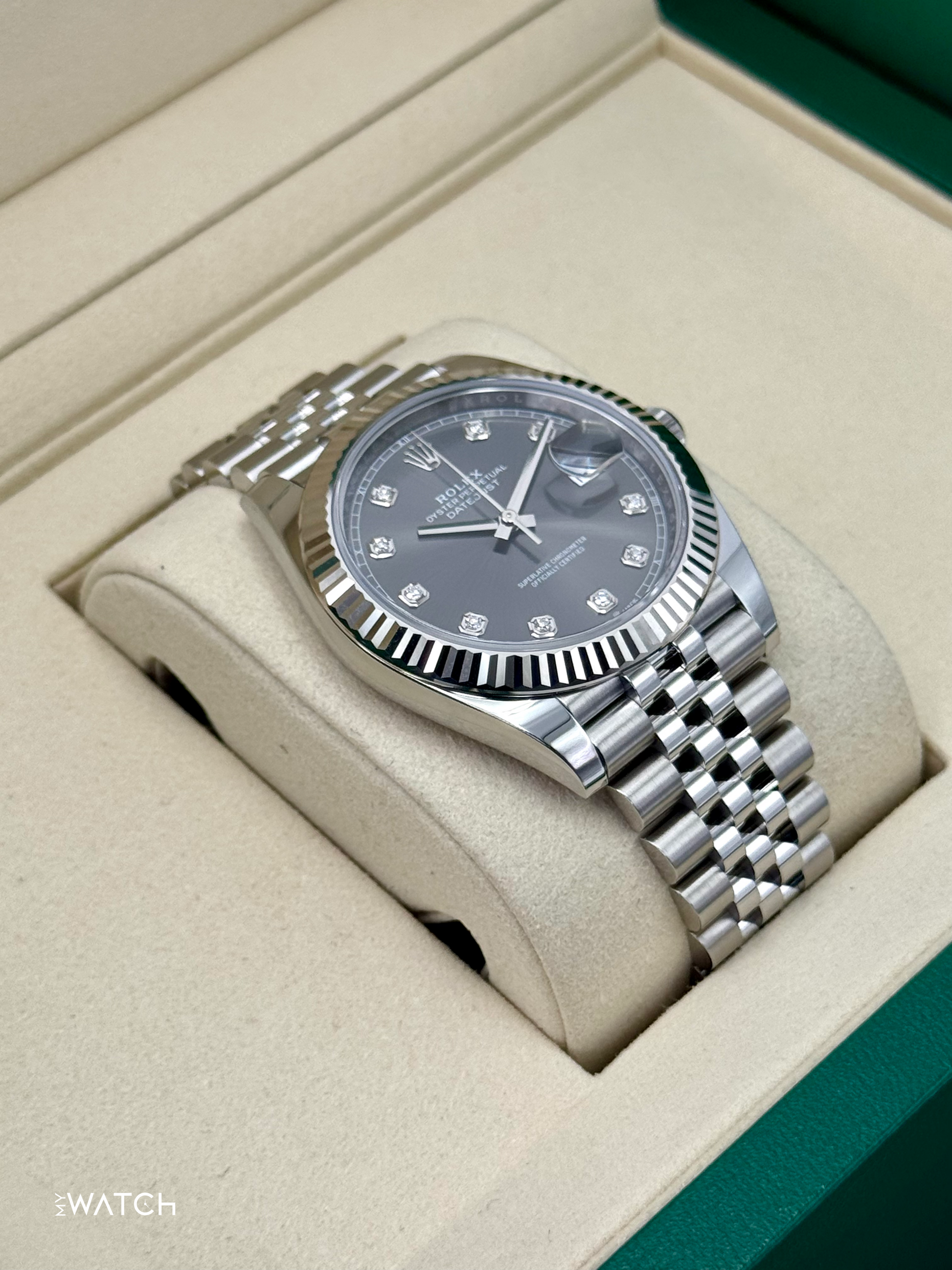 NEW 2025 Rolex Datejust 41mm 126334 Stainless Steel Jubilee Rhodium Diamond Dial - MyWatchLLC