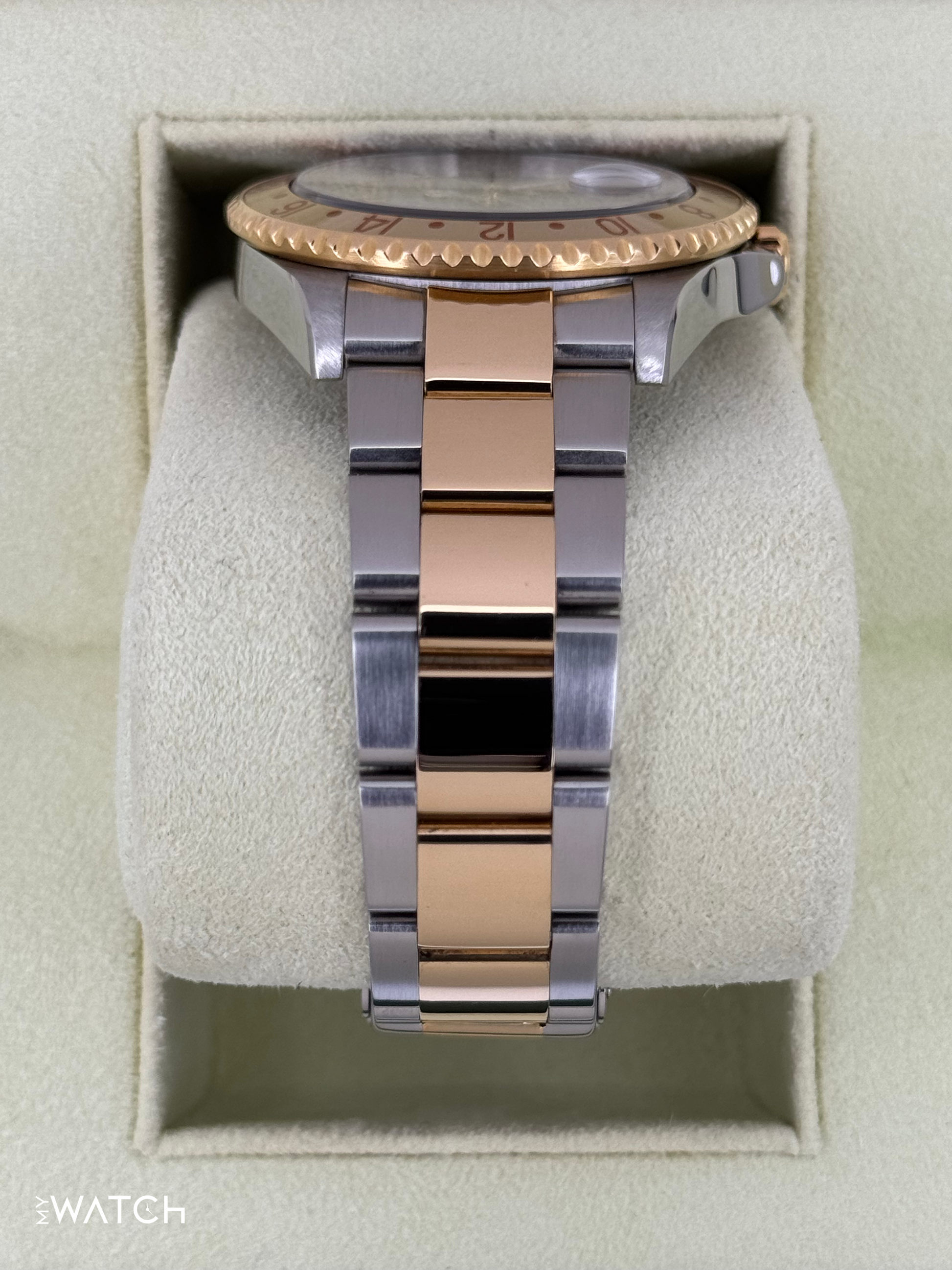 2007 Rolex GMT-Master II 40mm 16713 Slate Grey Serti Diamond Ruby Dial - MyWatchLLC