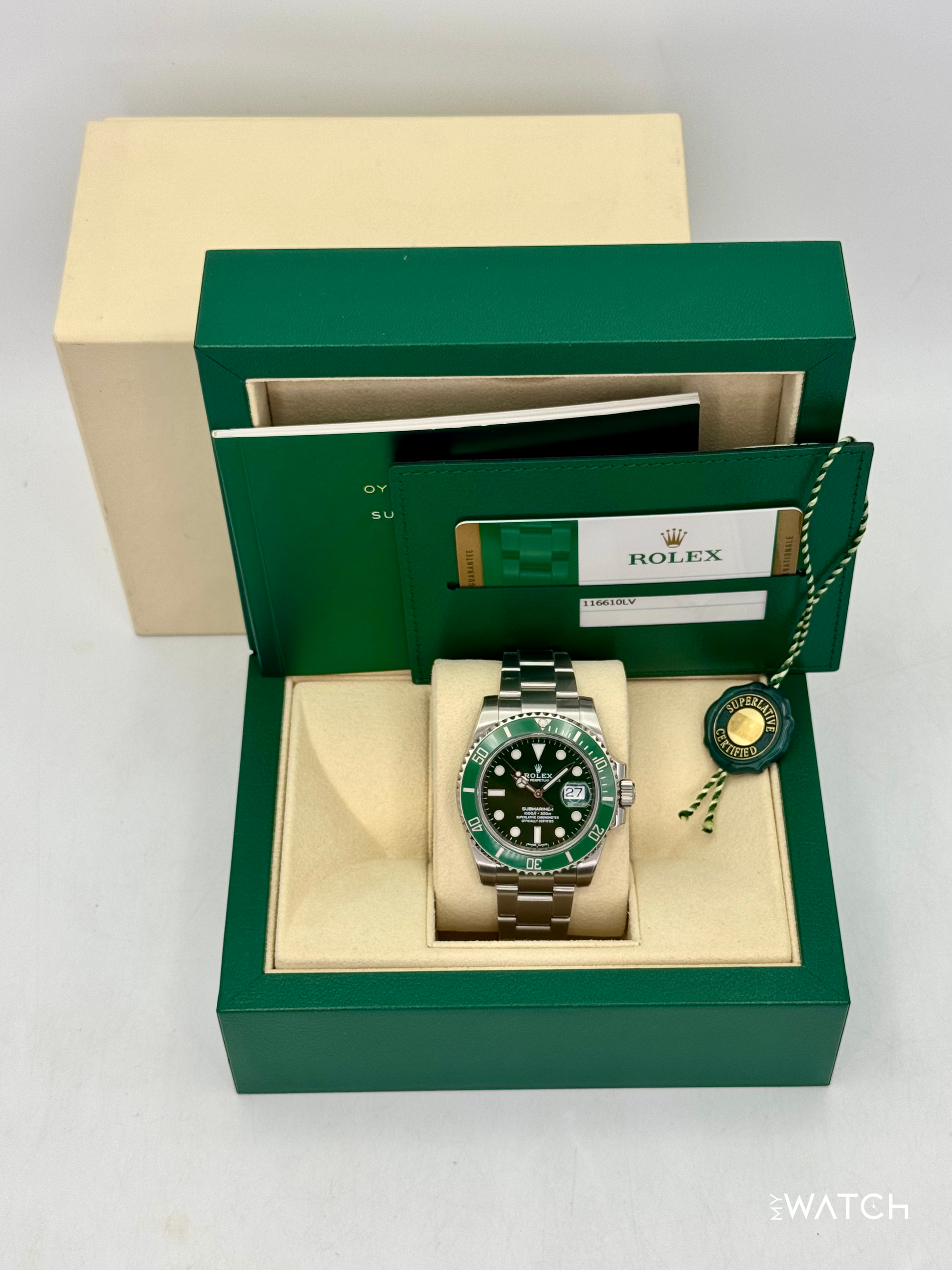 2018 Rolex Submariner “Hulk” 40mm 116610LV Green Dial - MyWatchLLC