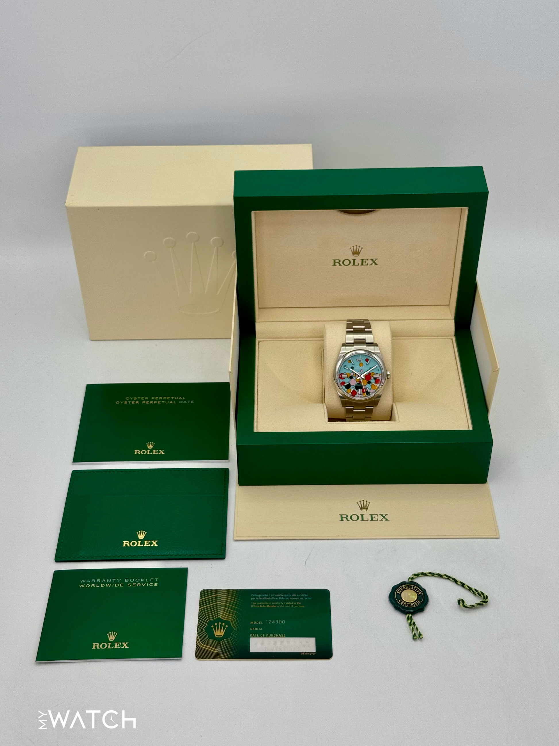 2024 Rolex Oyster Perpetual 41mm 124300 Celebration Dial - MyWatchLLC