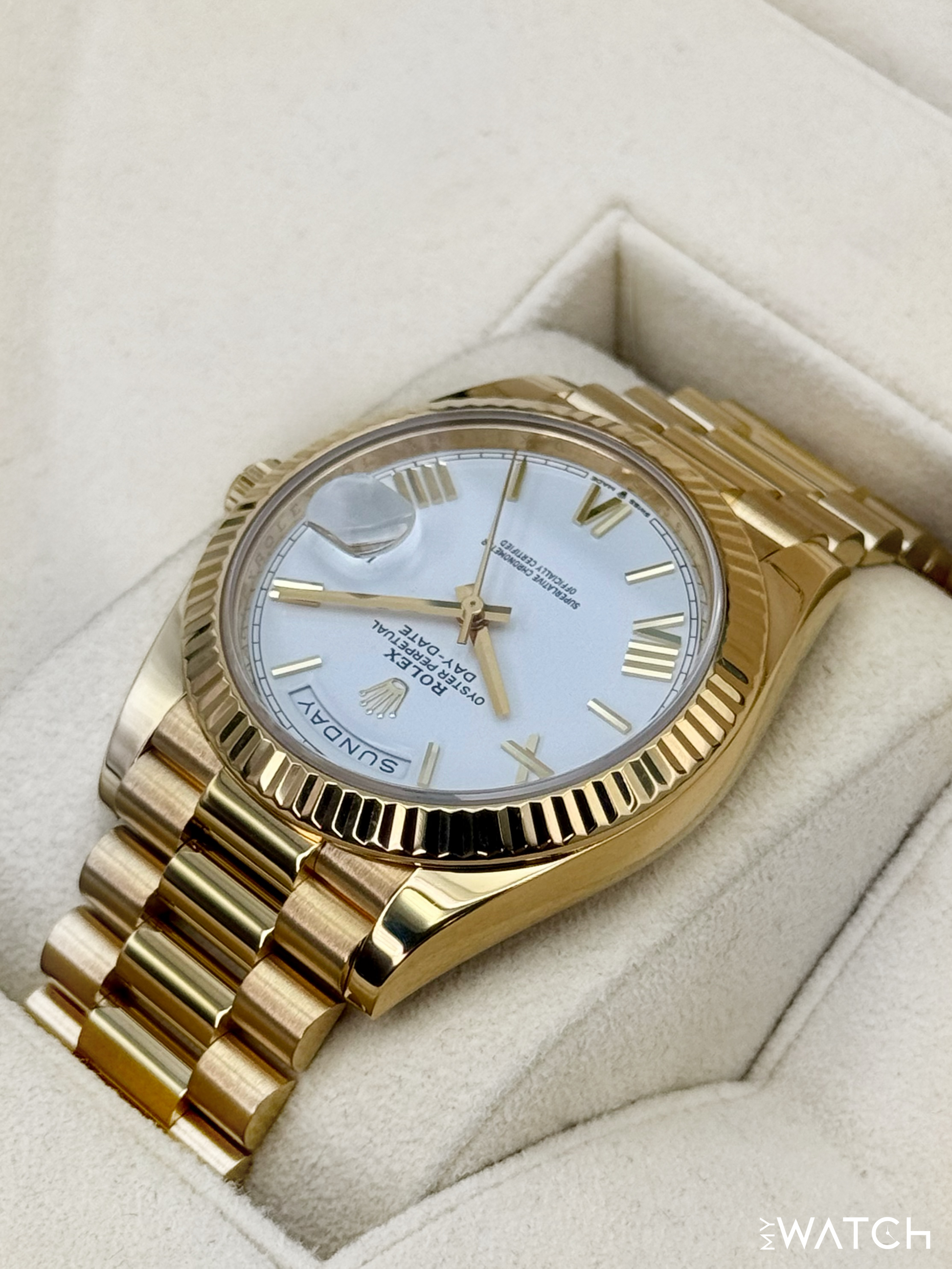 2021 Rolex Day-Date 40mm 228238 Presidential White Dial - MyWatchLLC