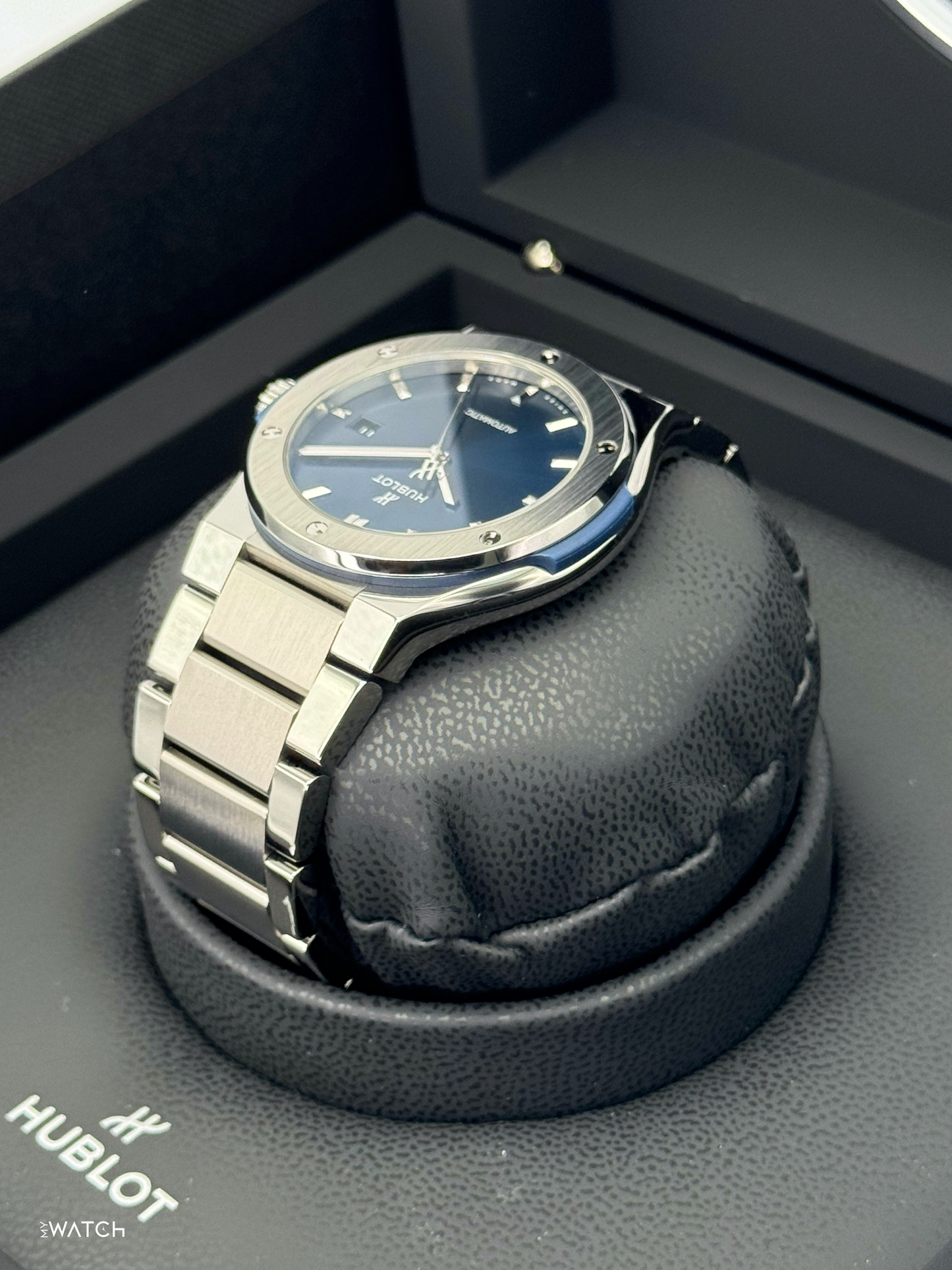 2023 Hublot Classic Fusion 42mm 548.NX.7170.NX Titanium Blue Dial - MyWatchLLC