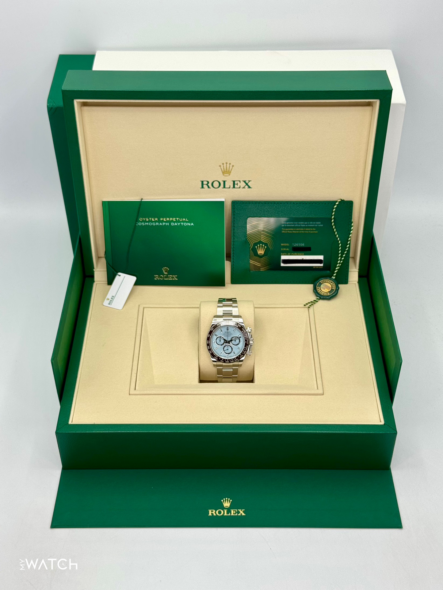 NEW 2025 Rolex Daytona 40mm 126506 Platinum Ice Blue Diamond Baguette Dial