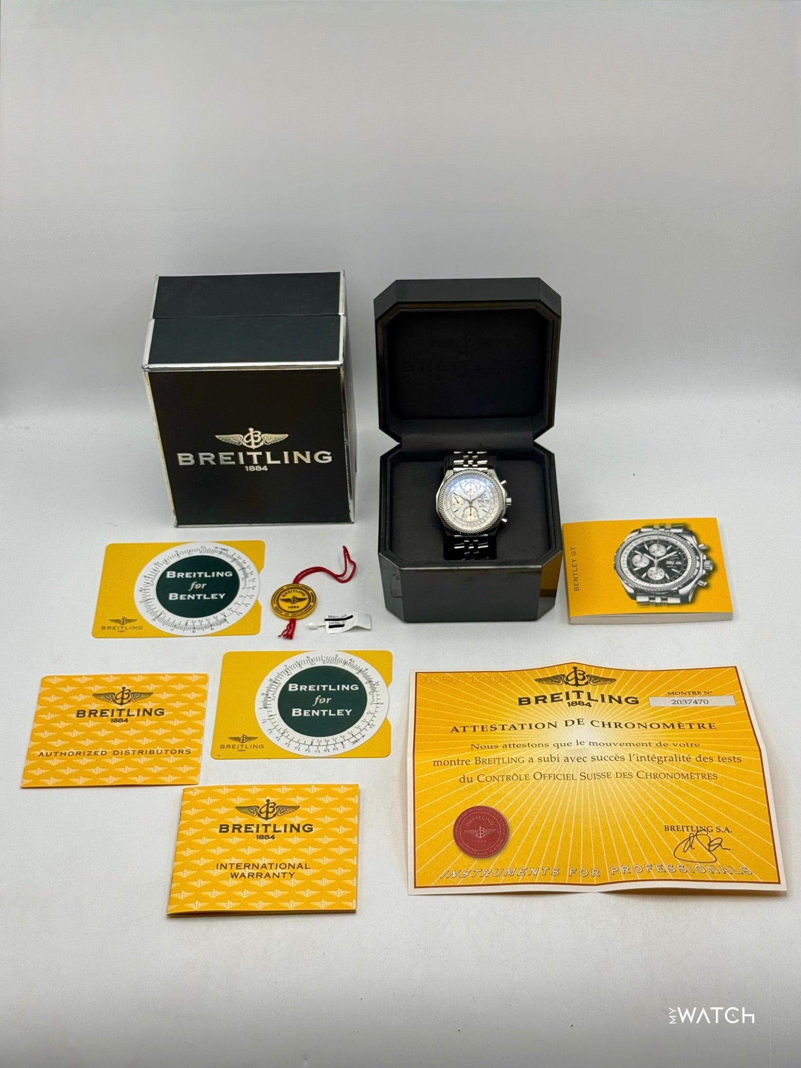 2008 Breitling Bentley Gt 45mm A1336212 Stainless Steel White Dial - MyWatchLLC