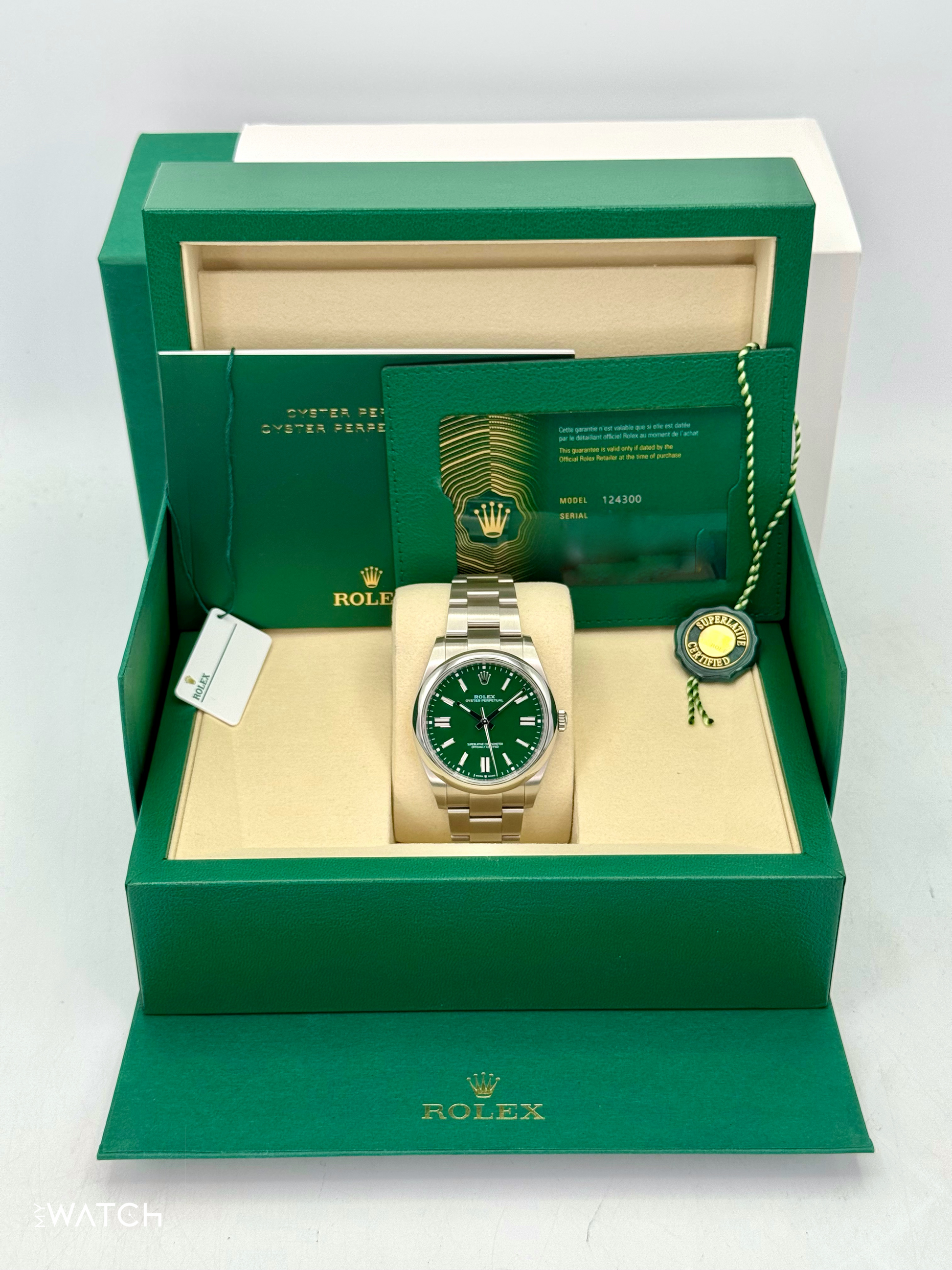 NEW 2025 Rolex Oyster Perpetual 41mm 124300 Green Dial - MyWatchLLC