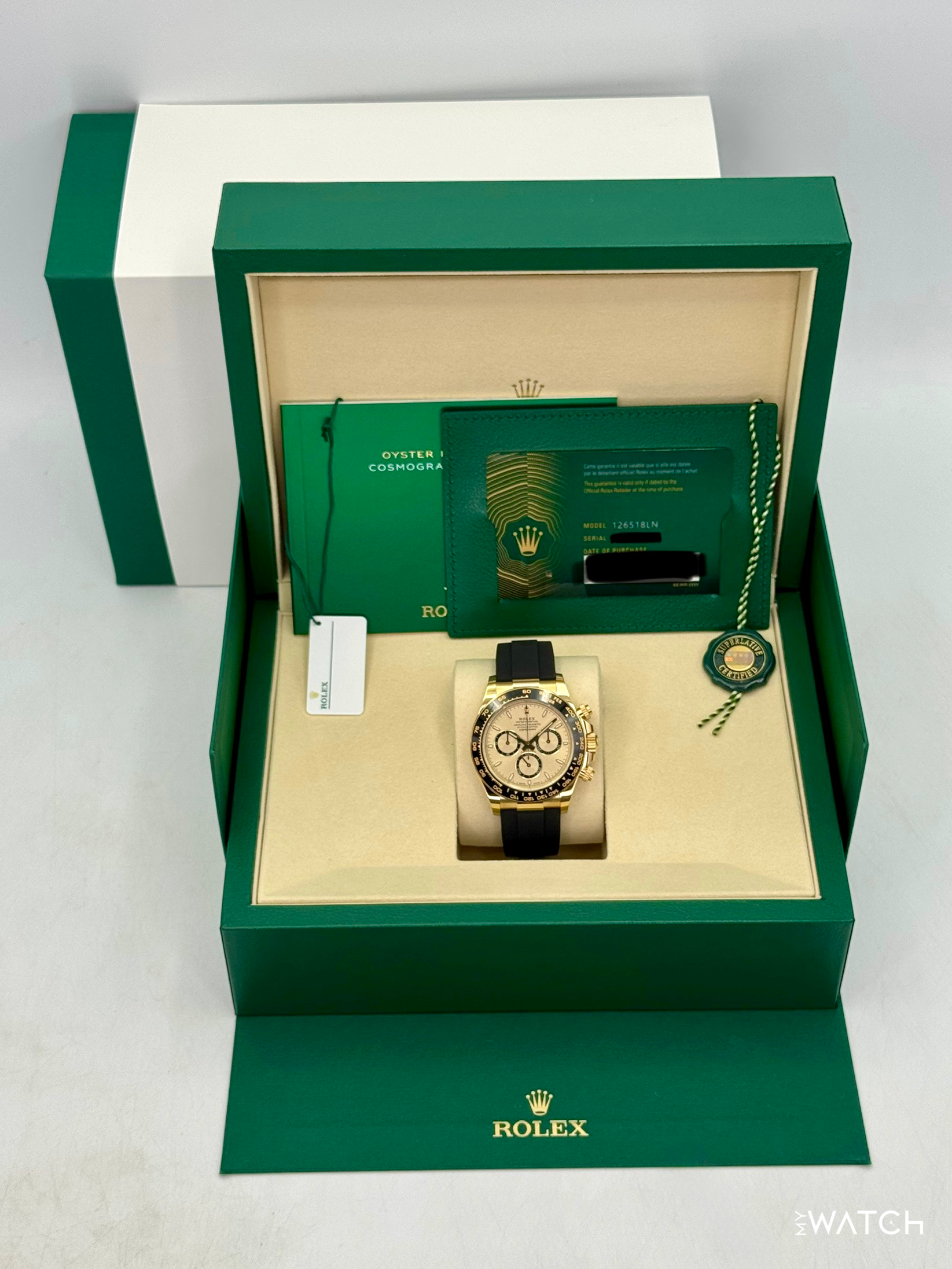 NEW 2026 Rolex Daytona 40mm 126518LN Yellow Gold Oysterflex Champagne Dial - MyWatchLLC