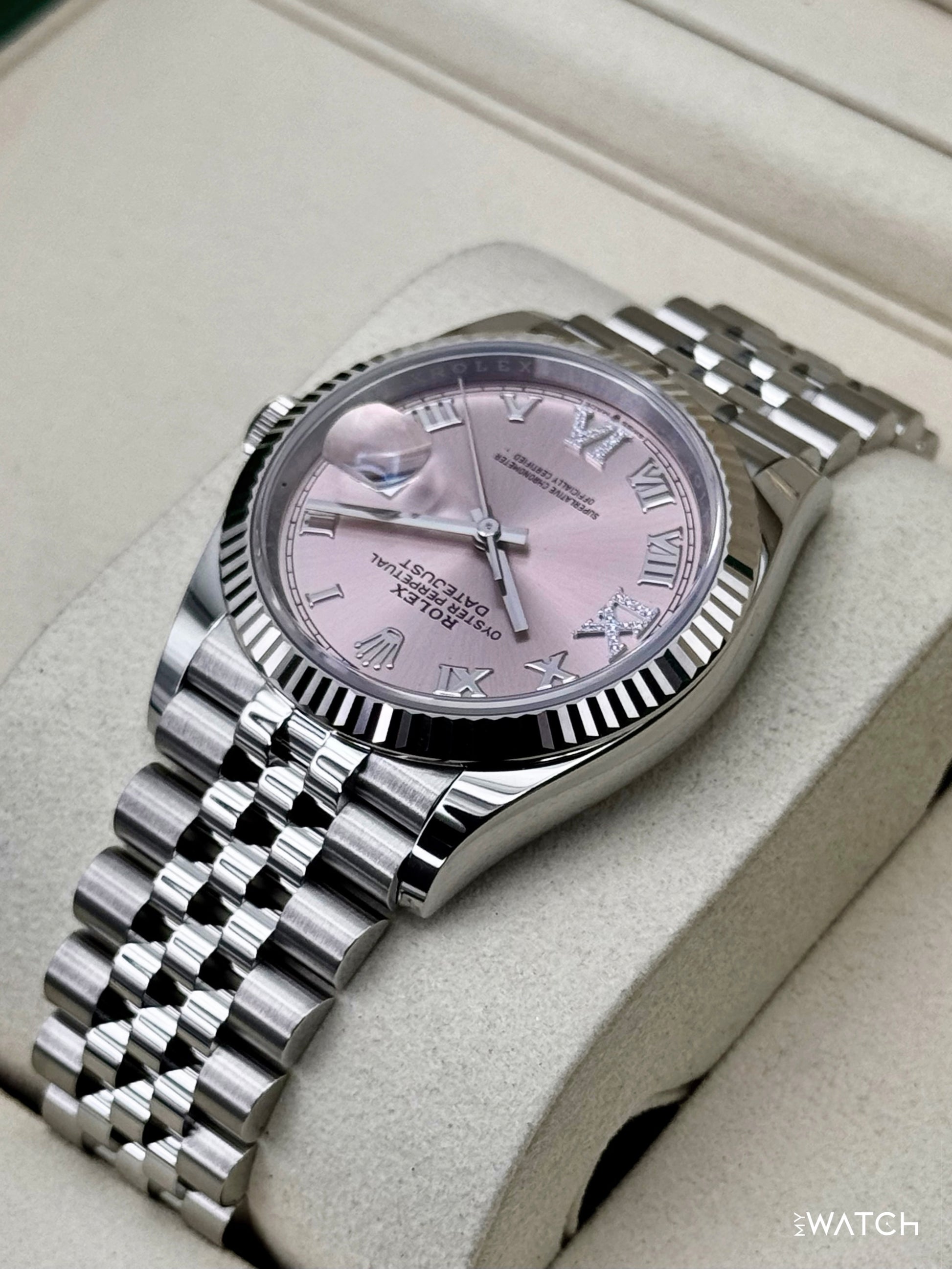 NEW 2026 Rolex Datejust 36mm 126234 Stainless Steel Jubilee Pink Diamond Dial - MyWatchLLC