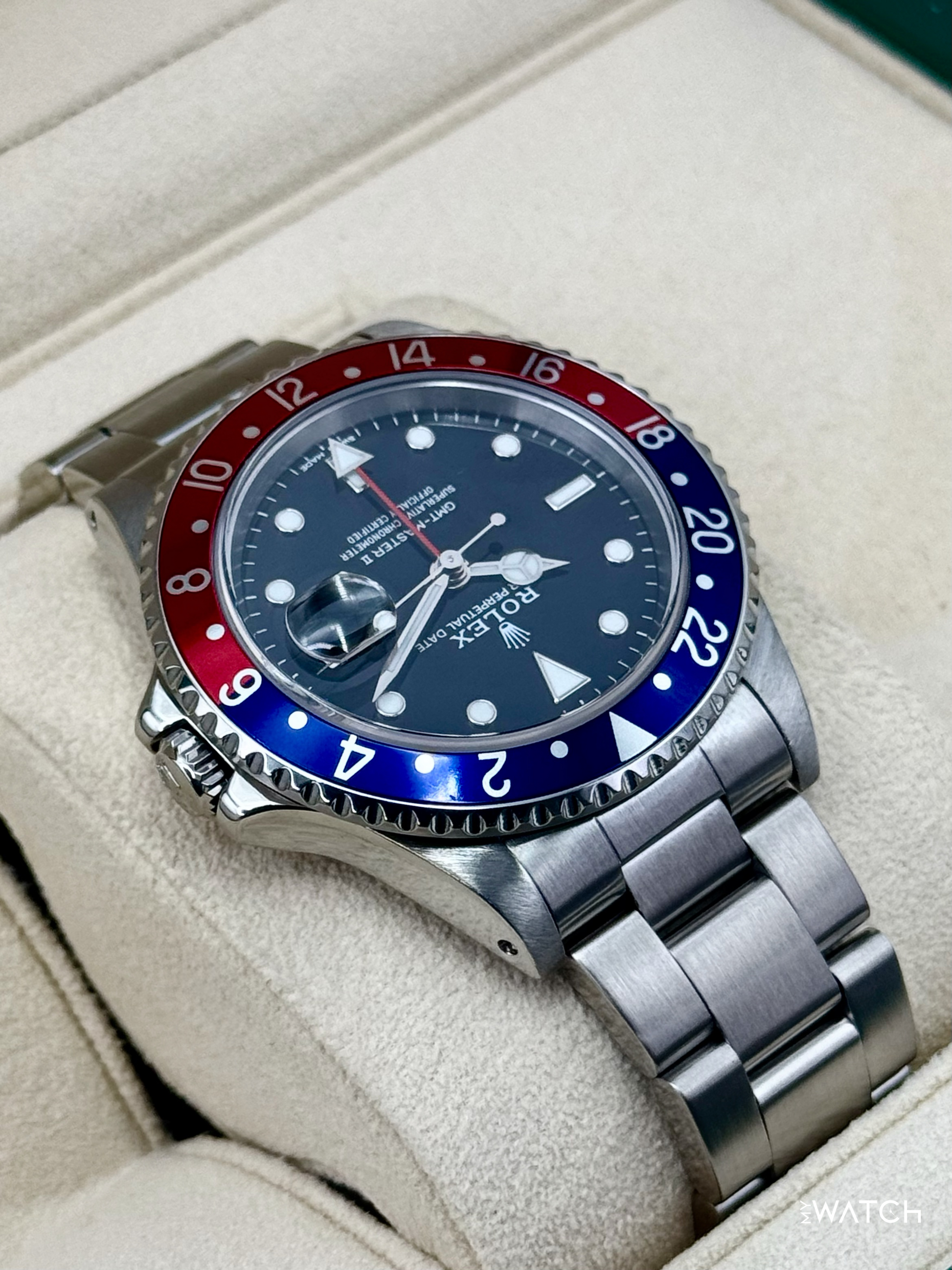 1997 Rolex GMT-Master II "Pepsi" 40mm 16710 Stainless Steel Oyster Black Dial - MyWatchLLC