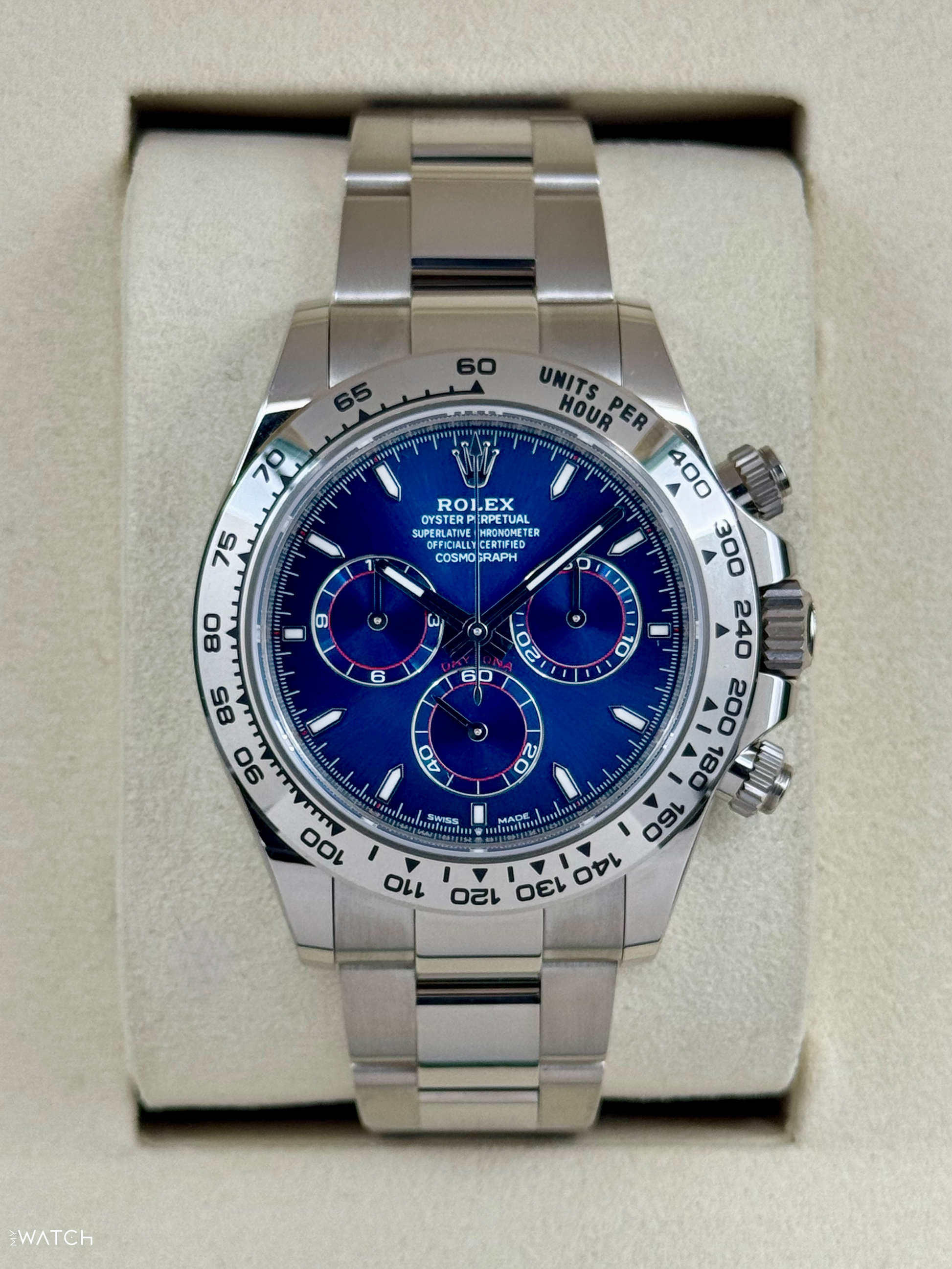 NEW 2025 Rolex Daytona 40mm 126509 White Gold Blue Dial - MyWatchLLC