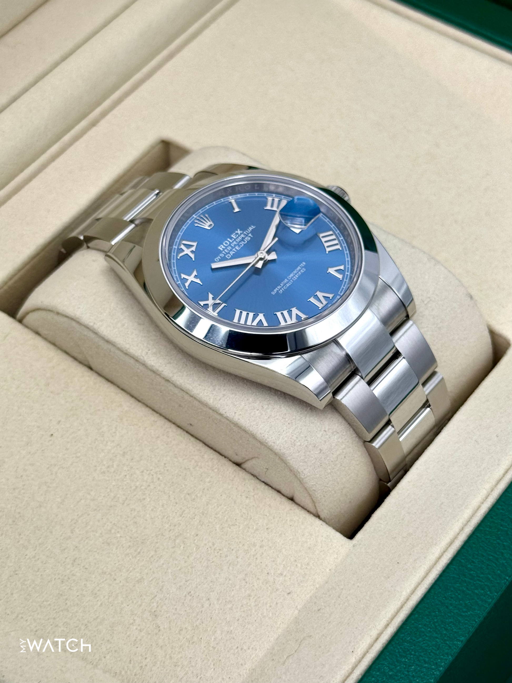 NEW 2025 Rolex Datejust 41mm 126300 Oyster Blue Roman Numeral Dial - MyWatchLLC