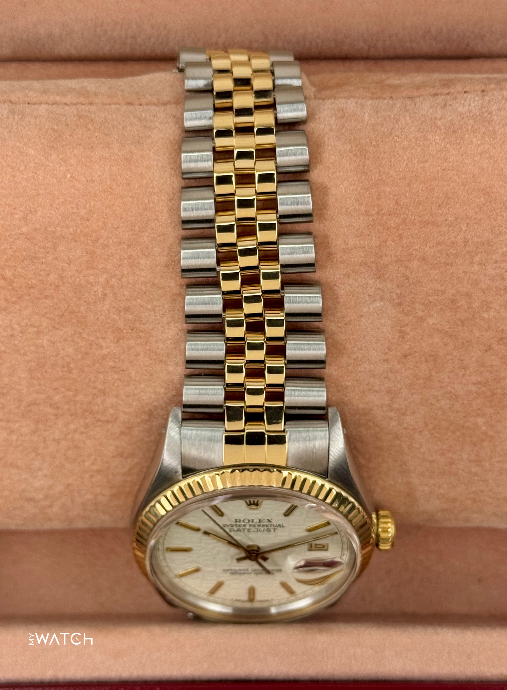 1987 Rolex Datejust 36mm 16013 Two-Tone Jubilee Ivory Anniversary Dial - MyWatchLLC