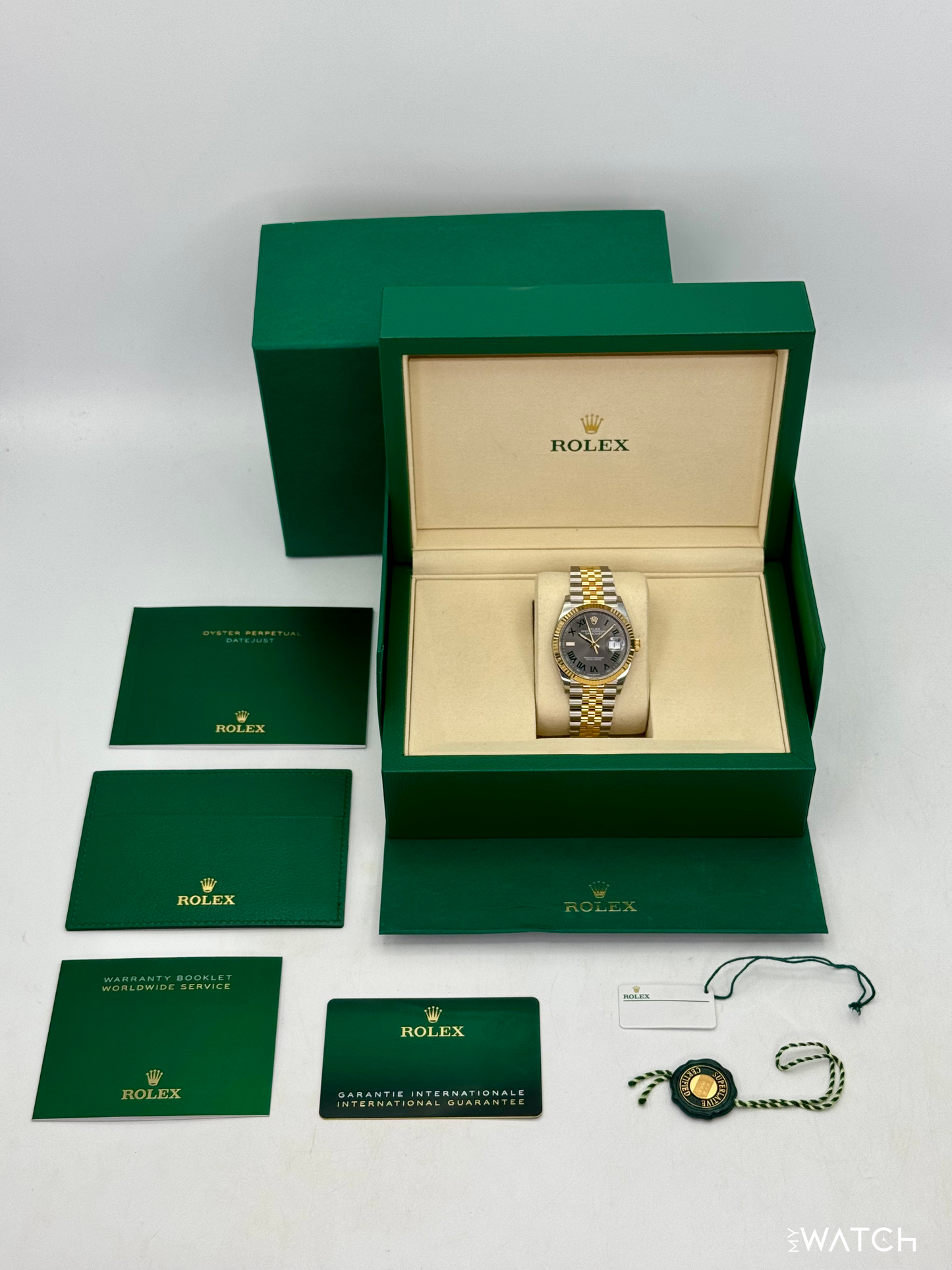NEW 2026 Rolex Datejust 36mm 126233 Two-Tone Jubilee Wimbledon Dial (STICKERED) - MyWatchLLC