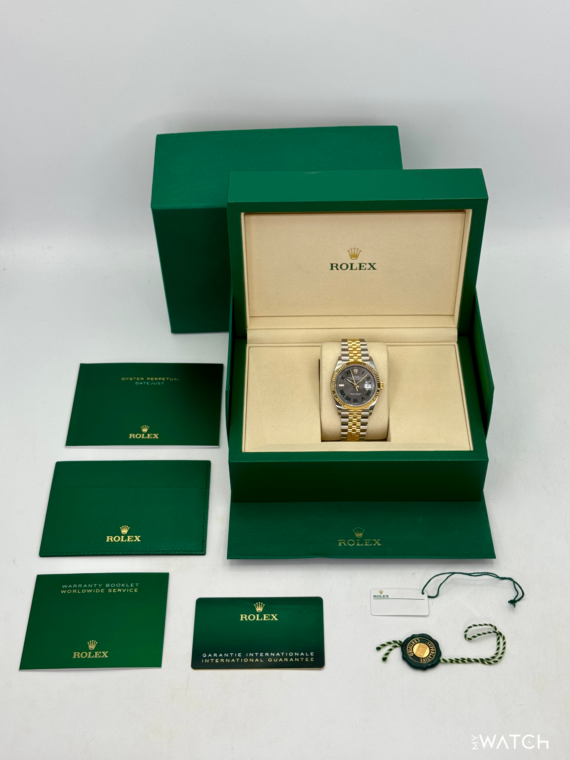 NEW 2026 Rolex Datejust 36mm 126233 Two-Tone Jubilee Wimbledon Dial (STICKERED) - MyWatchLLC