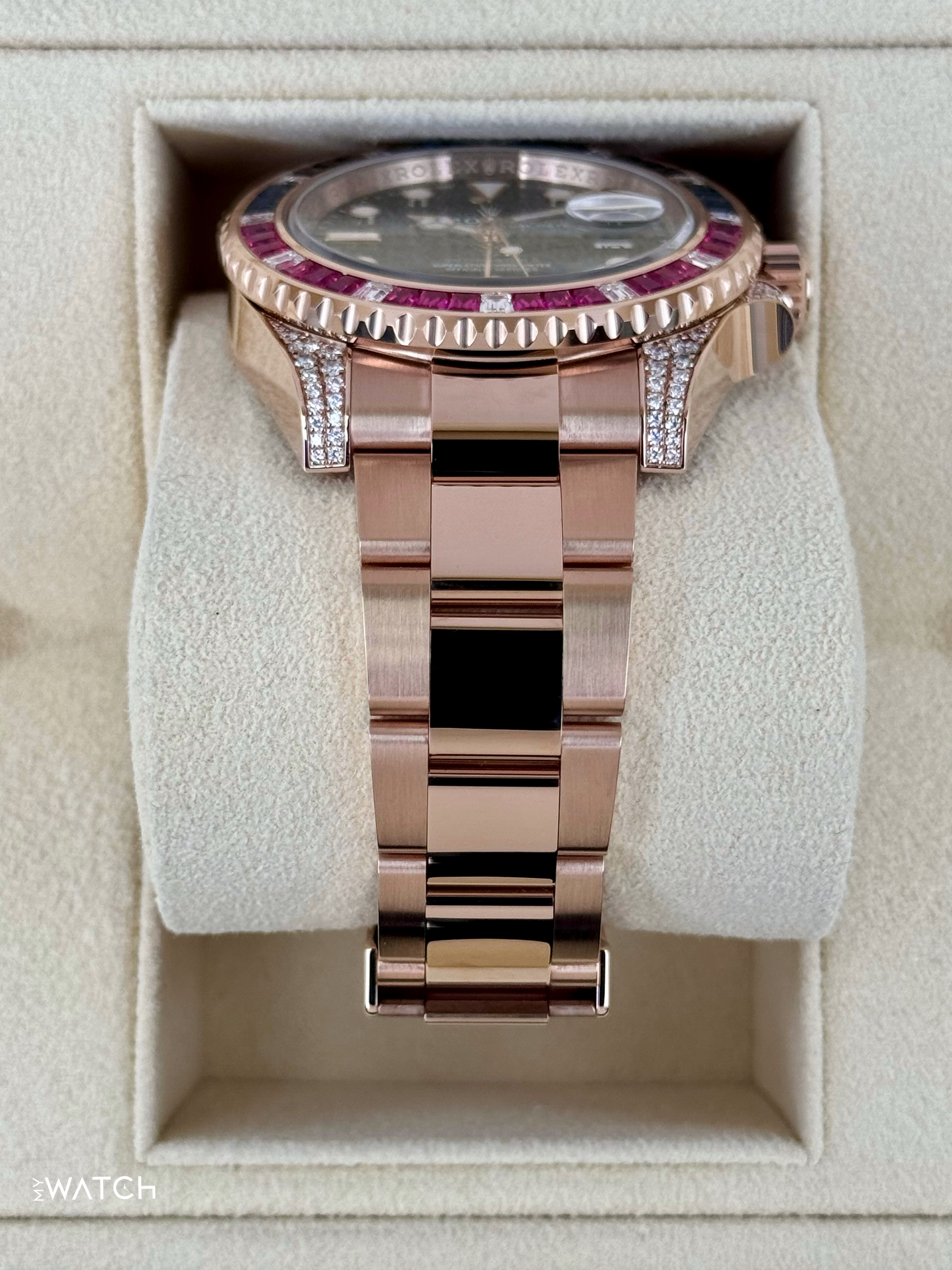 NOS 2021 Rolex GMT-Master II 40mm 126755SARU Pepsi Rose Gold Sapphire Ruby - MyWatchLLC