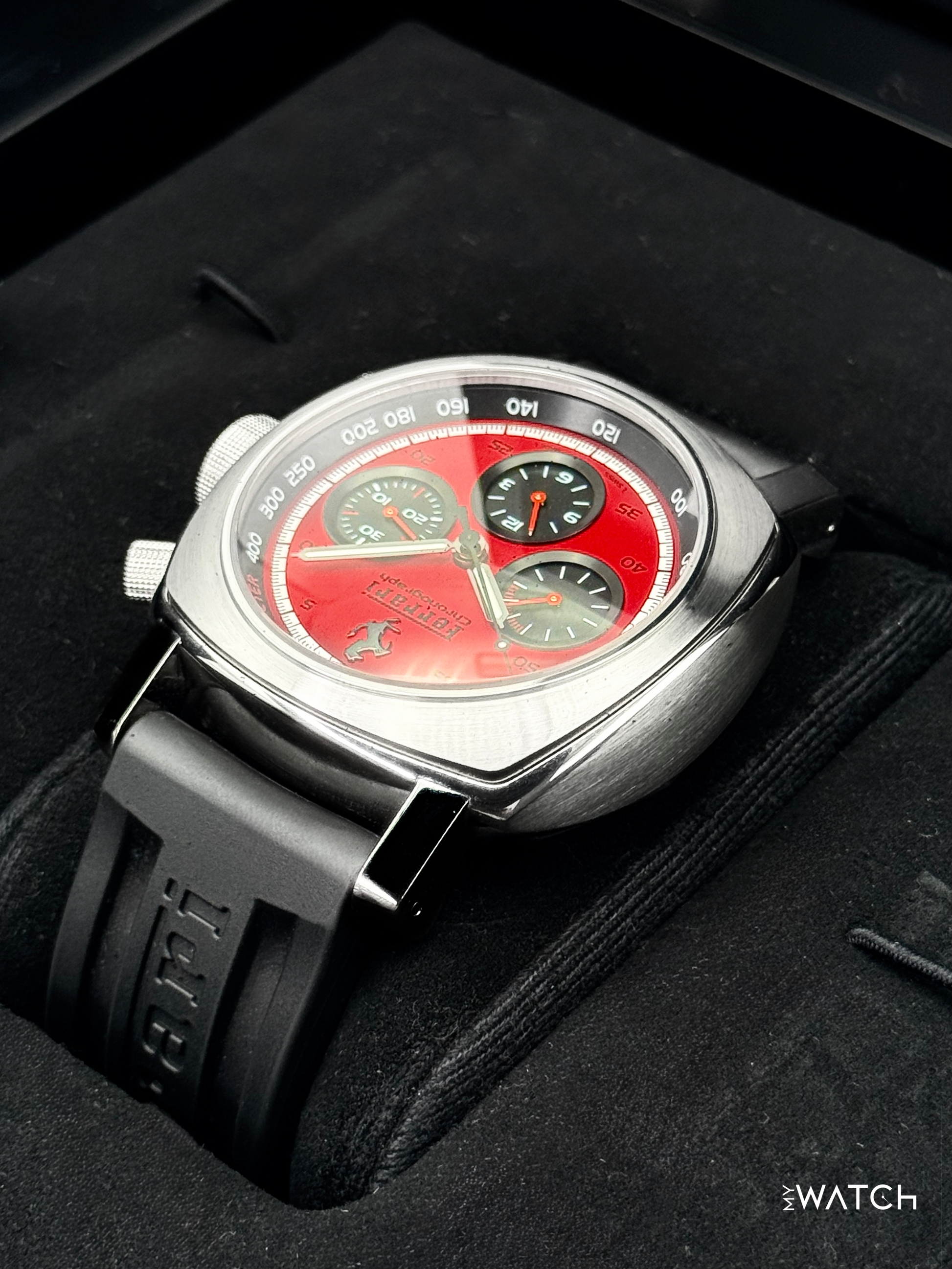 2008 Panerai Ferrari GT Chronograph 45mm F6656 Stainless Steel Red Dial - MyWatchLLC