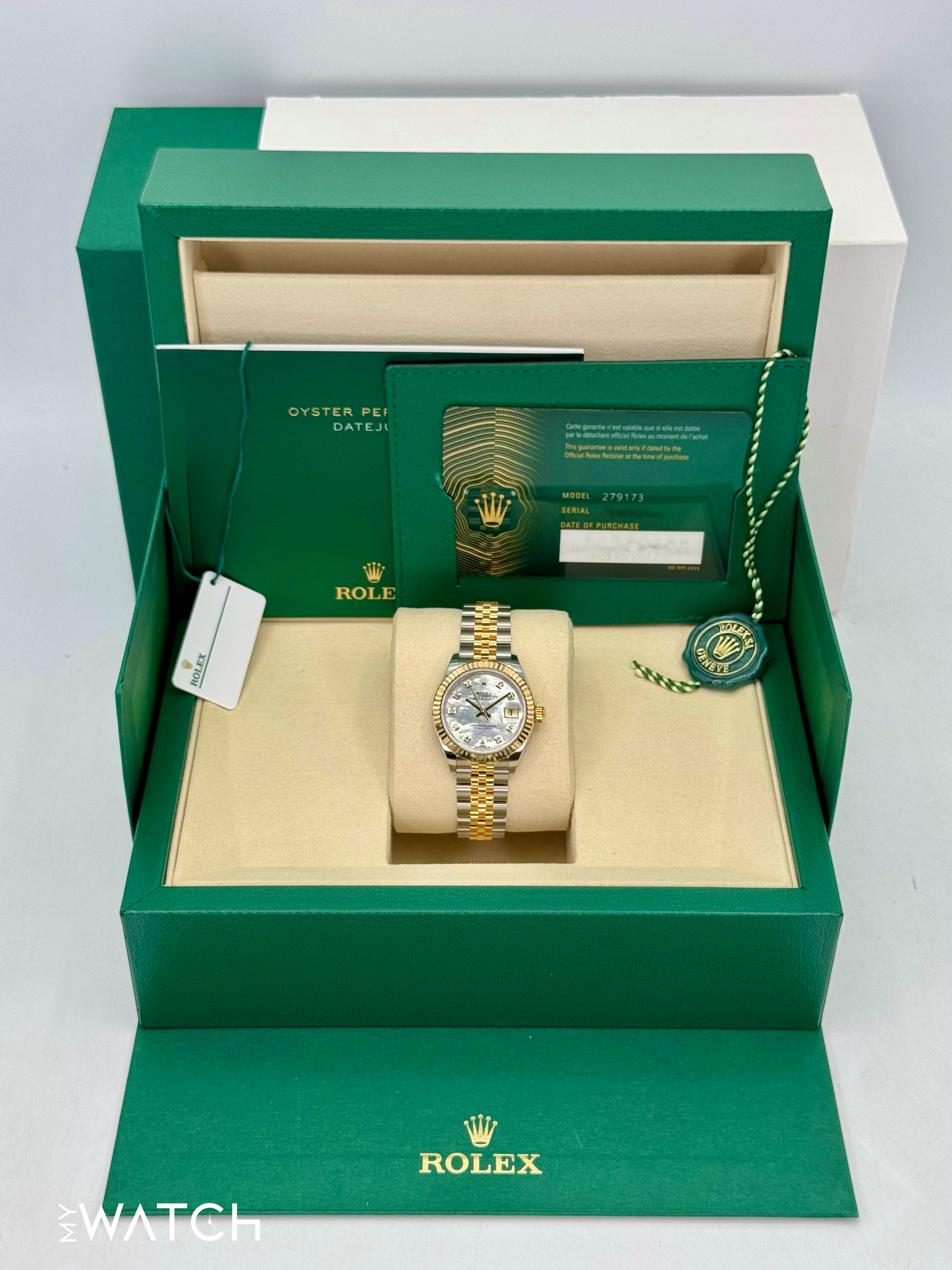 NEW 2025 Rolex Lady Datejust 28mm 279173 Jubilee MOP Diamond Dial