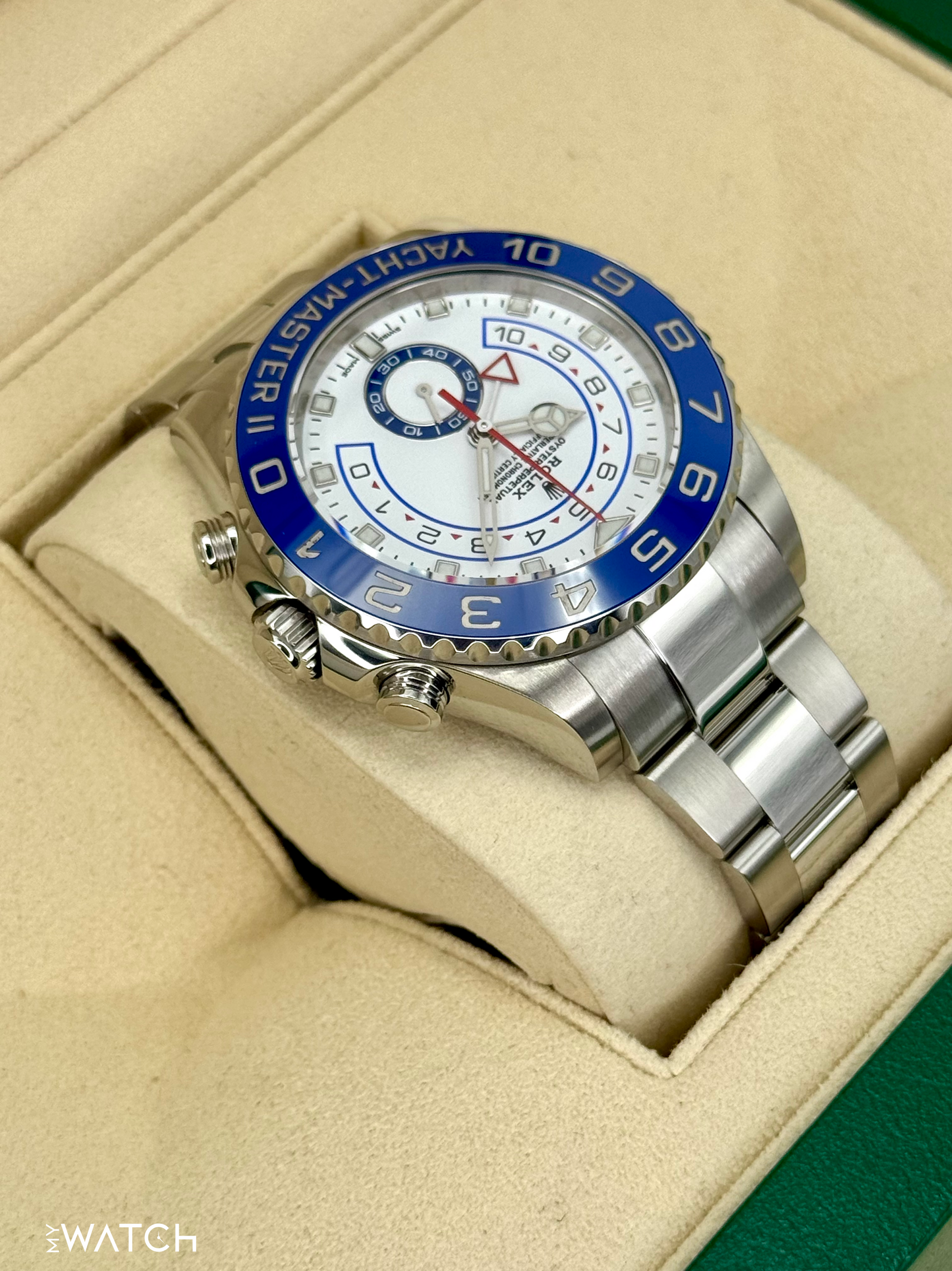 2021 Rolex Yacht-Master II 44mm 116680 Stainless Steel White Dial - MyWatchLLC