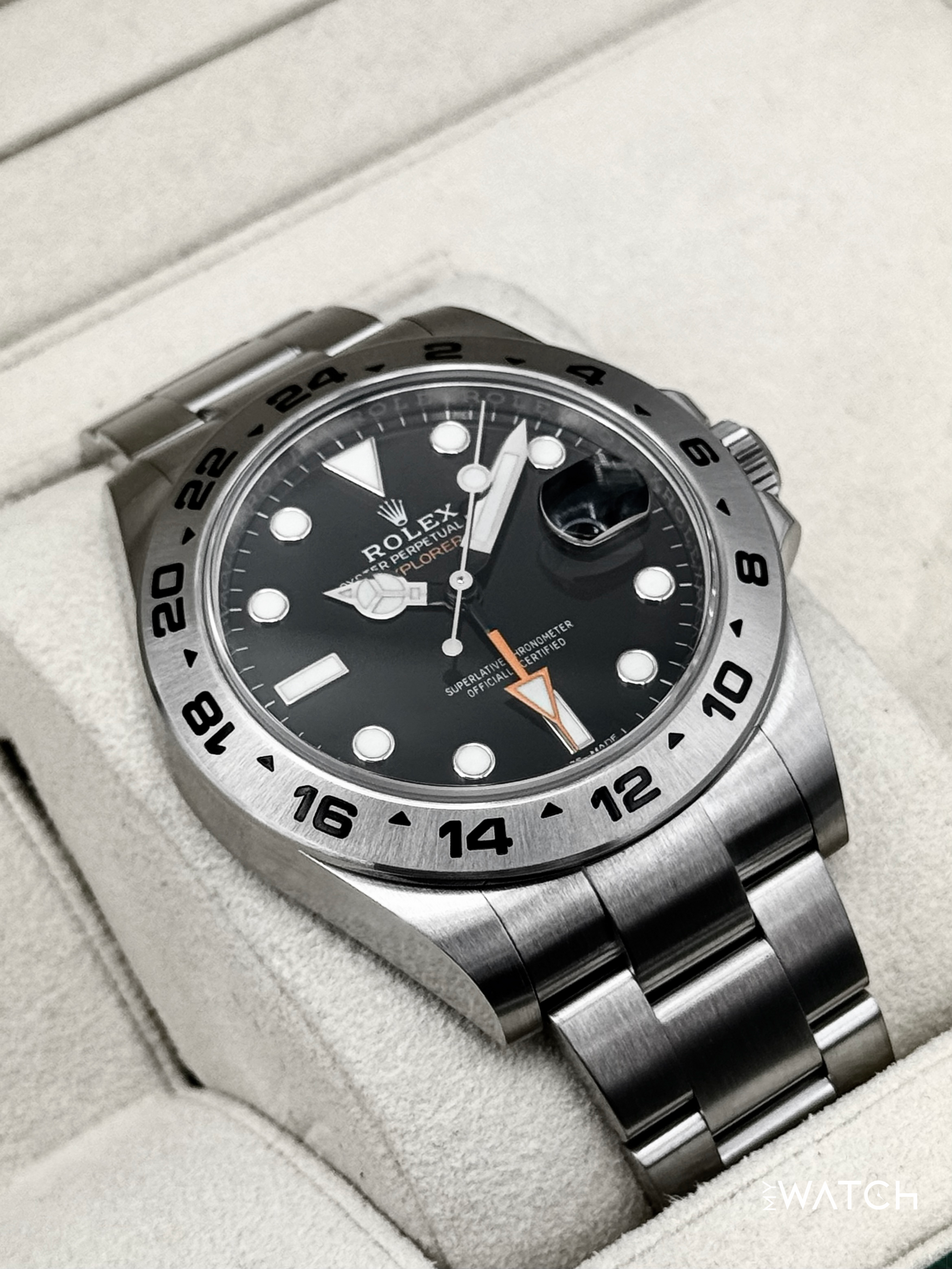 2018 Rolex Explorer II 42mm 216570 Stainless Steel Black Dial - MyWatchLLC