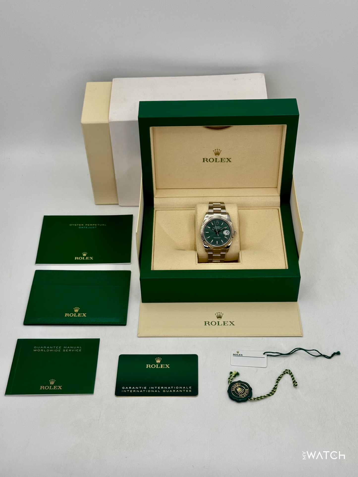 2022 Rolex Datejust 41mm 126334 Stainless Steel Oyster Mint Green Dial - MyWatchLLC