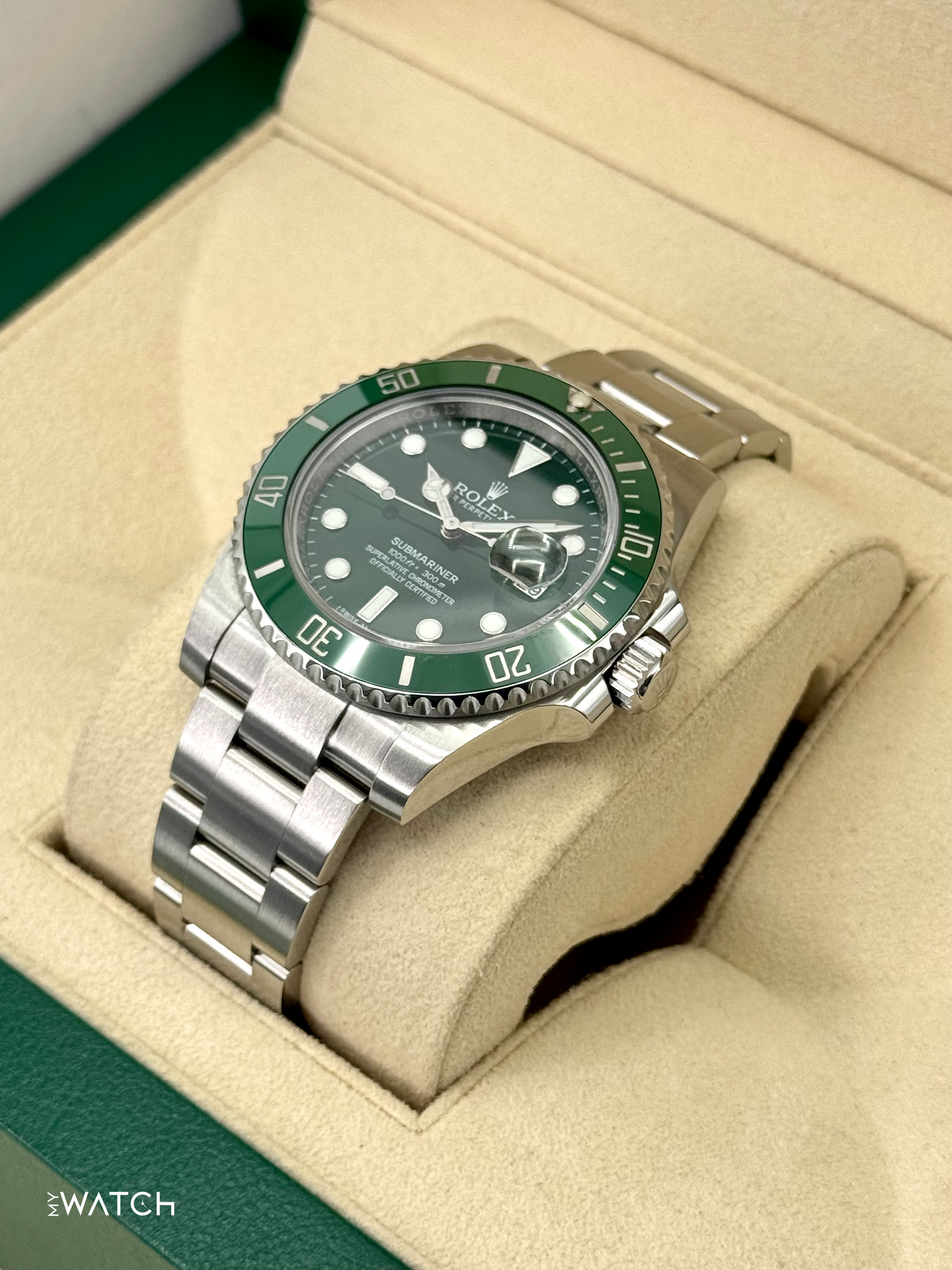 2016 Rolex Submariner “Hulk” 40mm 116610LV Green Dial - MyWatchLLC