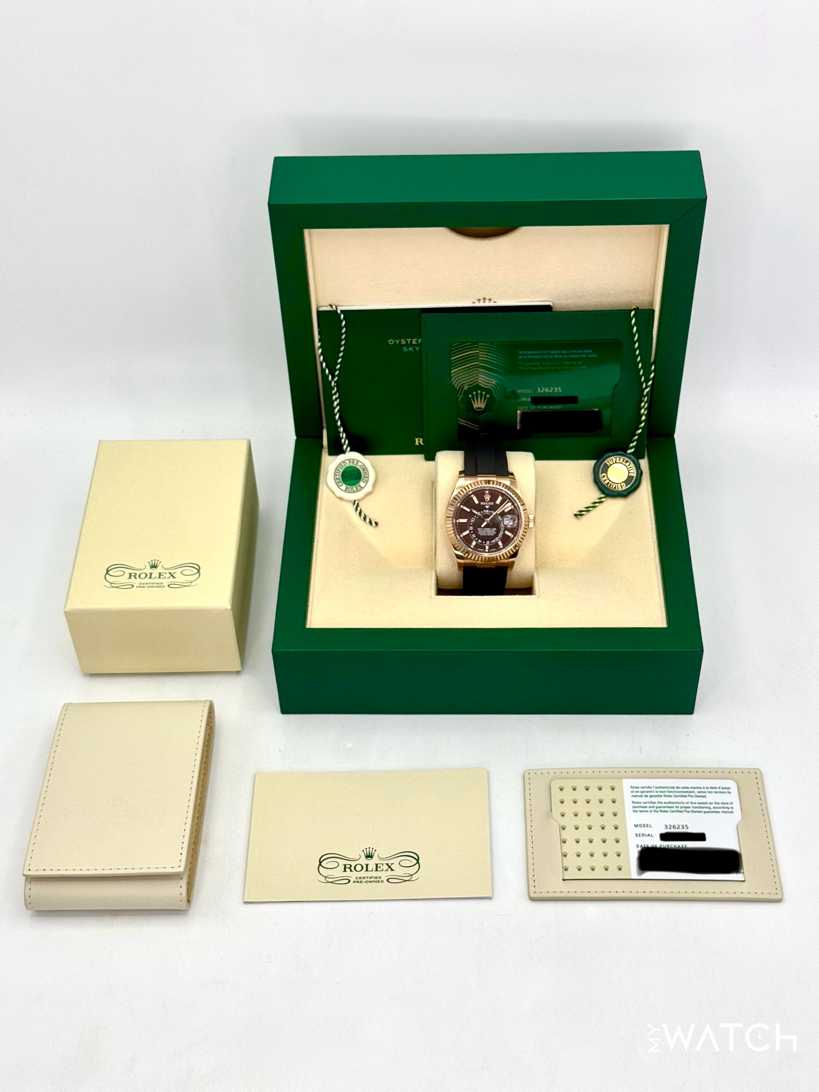 2025 CPO Rolex Sky-Dweller 42mm 326235 Rose Gold Oysterflex Chocolate Dial (CPO) - MyWatchLLC