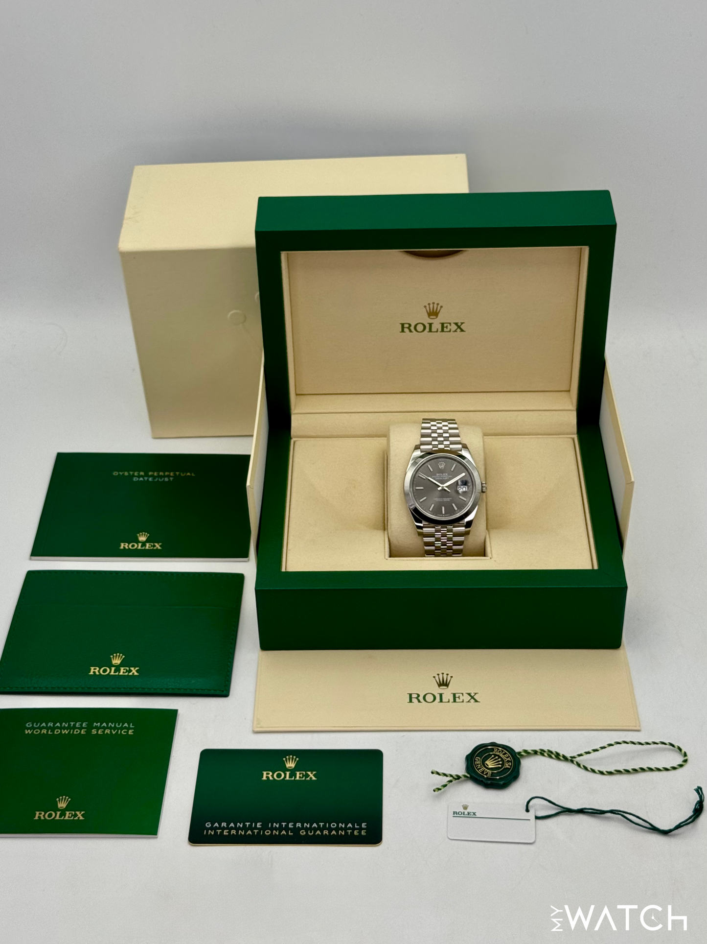2024 Rolex Datejust 41mm 126300 Stainless Steel Jubilee Rhodium Dial
