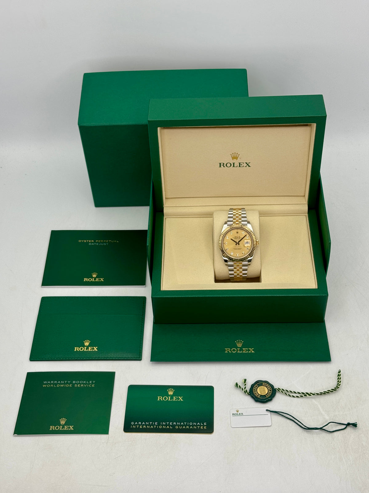 2025 Rolex Datejust 41mm 126333 Two-Tone Jubilee Champagne Diamond Dial