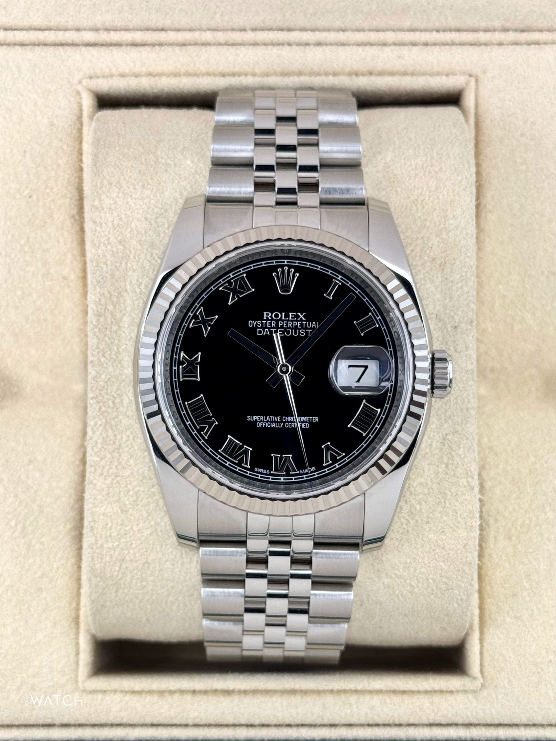 2016 Rolex Datejust 36mm 116234 Stainless Steel Jubilee Black Dial - MyWatchLLC