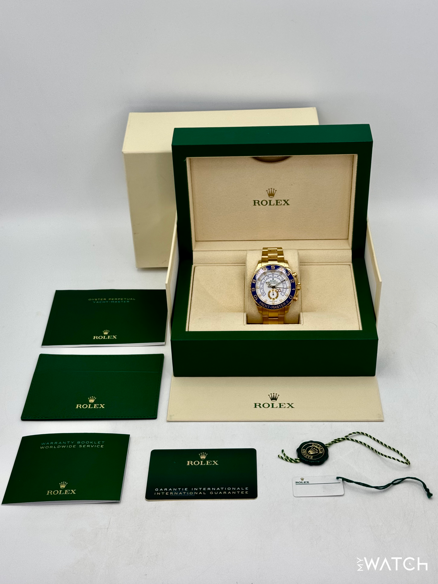 2023 Rolex Yacht-Master II 44mm 116688 18K Yellow Gold White Dial - MyWatchLLC